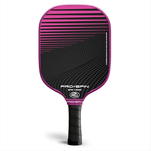 PRO SPIN Pickleball Paddles - USAPA-Approved Graphite Carbon Friction Surface Paddle - Set of 2 has Indoor/Outdoor Balls, Bag for Equipment & Accessories - Pickle Ball Gift for Women, Men, Kids