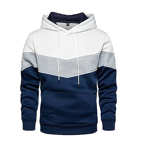 Men Hoodies Pullover Casual Long Sleeve Hooded Sweatshirts Drawstring Fall Hoodies Pullover Tops with Pockets