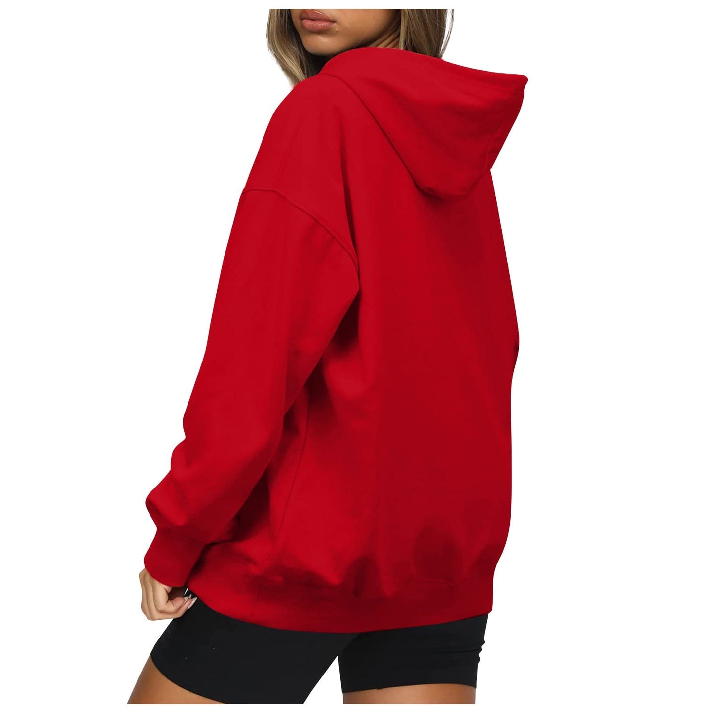 Women's Casual Hoodies Long Sleeve Lightweight Solid Pullover Tops Loose Fall Winter Sweatshirt with Pocket