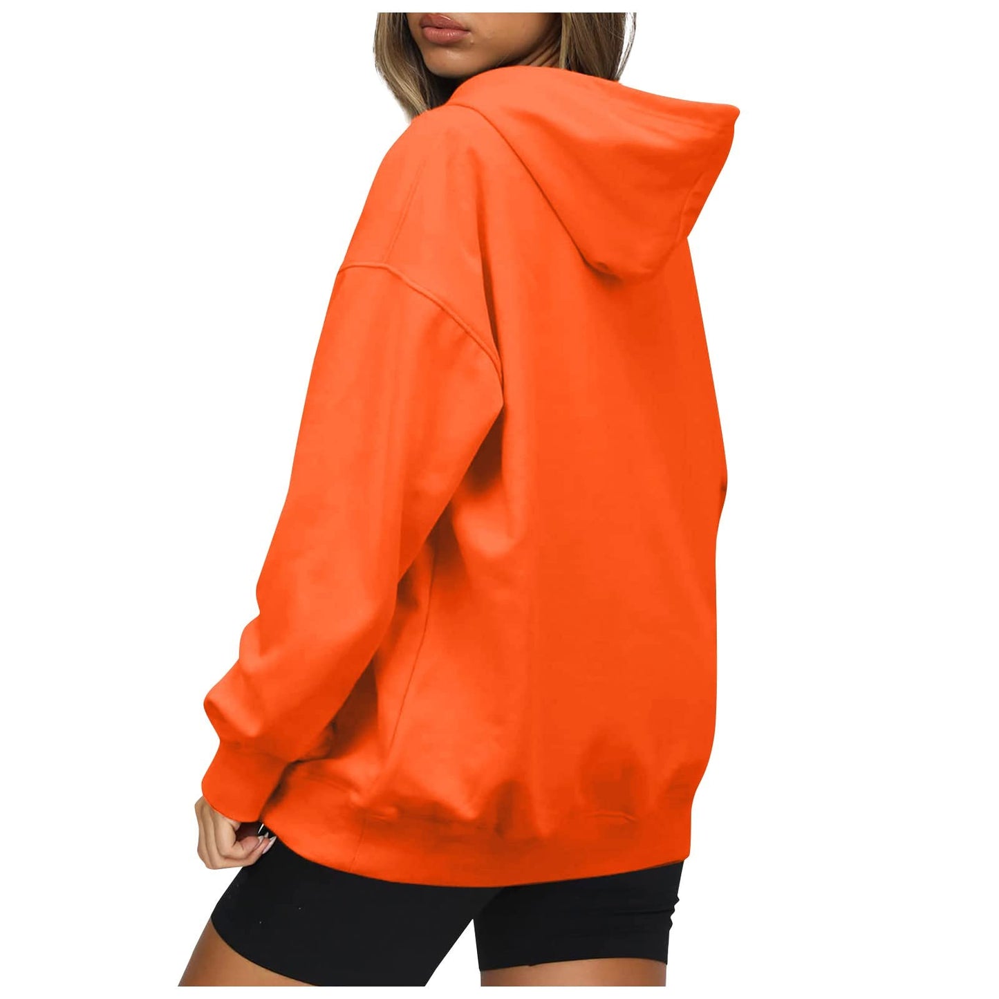 Women's Casual Hoodies Long Sleeve Lightweight Solid Pullover Tops Loose Fall Winter Sweatshirt with Pocket