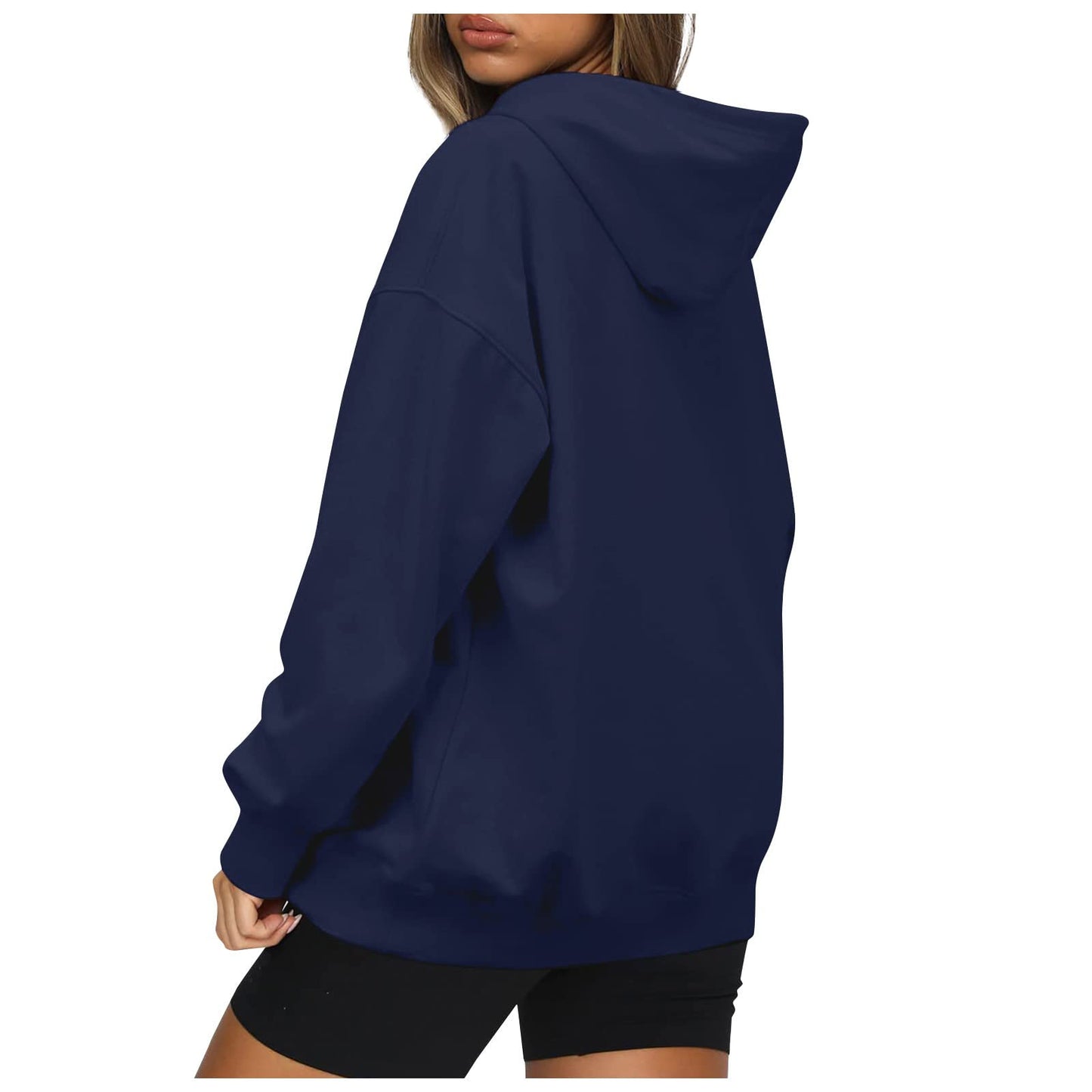 Women's Casual Hoodies Long Sleeve Lightweight Solid Pullover Tops Loose Fall Winter Sweatshirt with Pocket