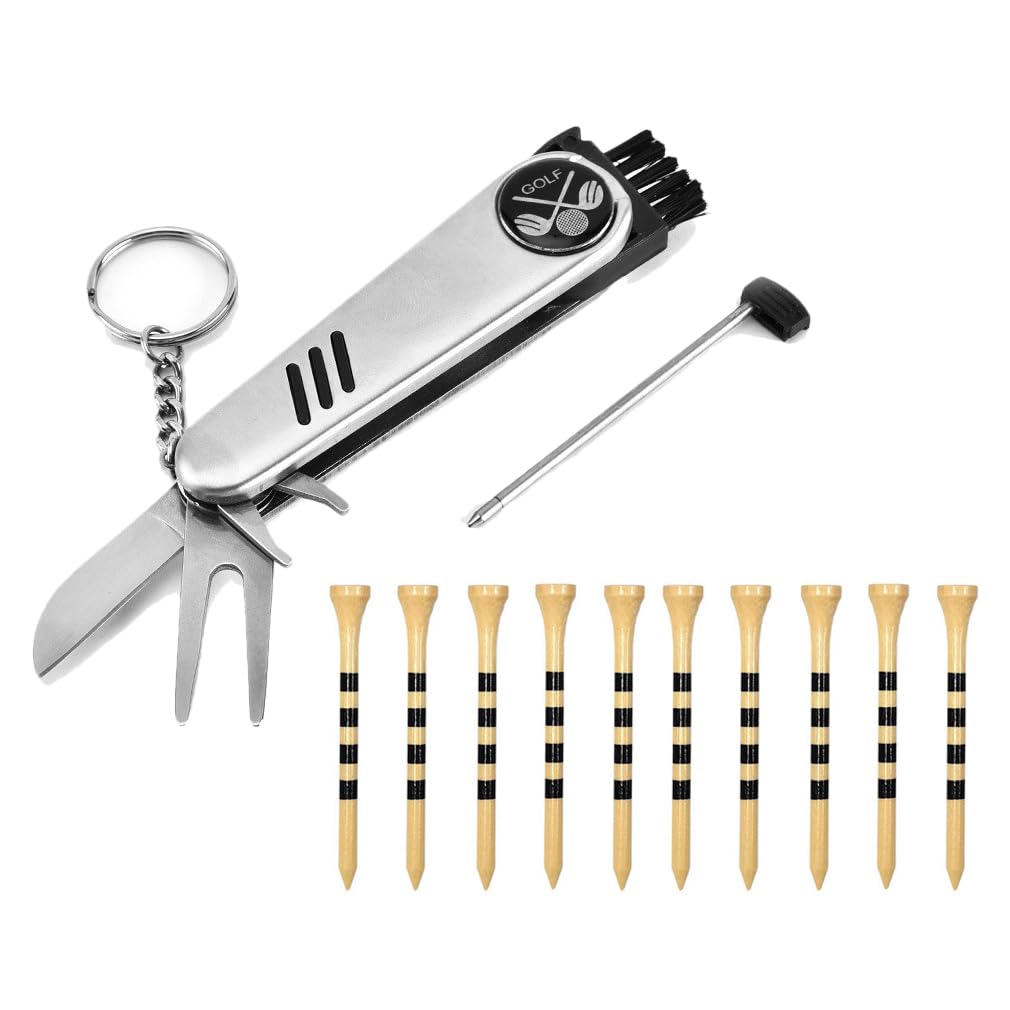 Golf Accessories Kit, Golf Gifts for Men & Women, Golf Essentials Tools, Golf Stuff Gear, Golf Tees, Golf Club Regripping Kit, Divot Repair Tool,Golf Club Brush