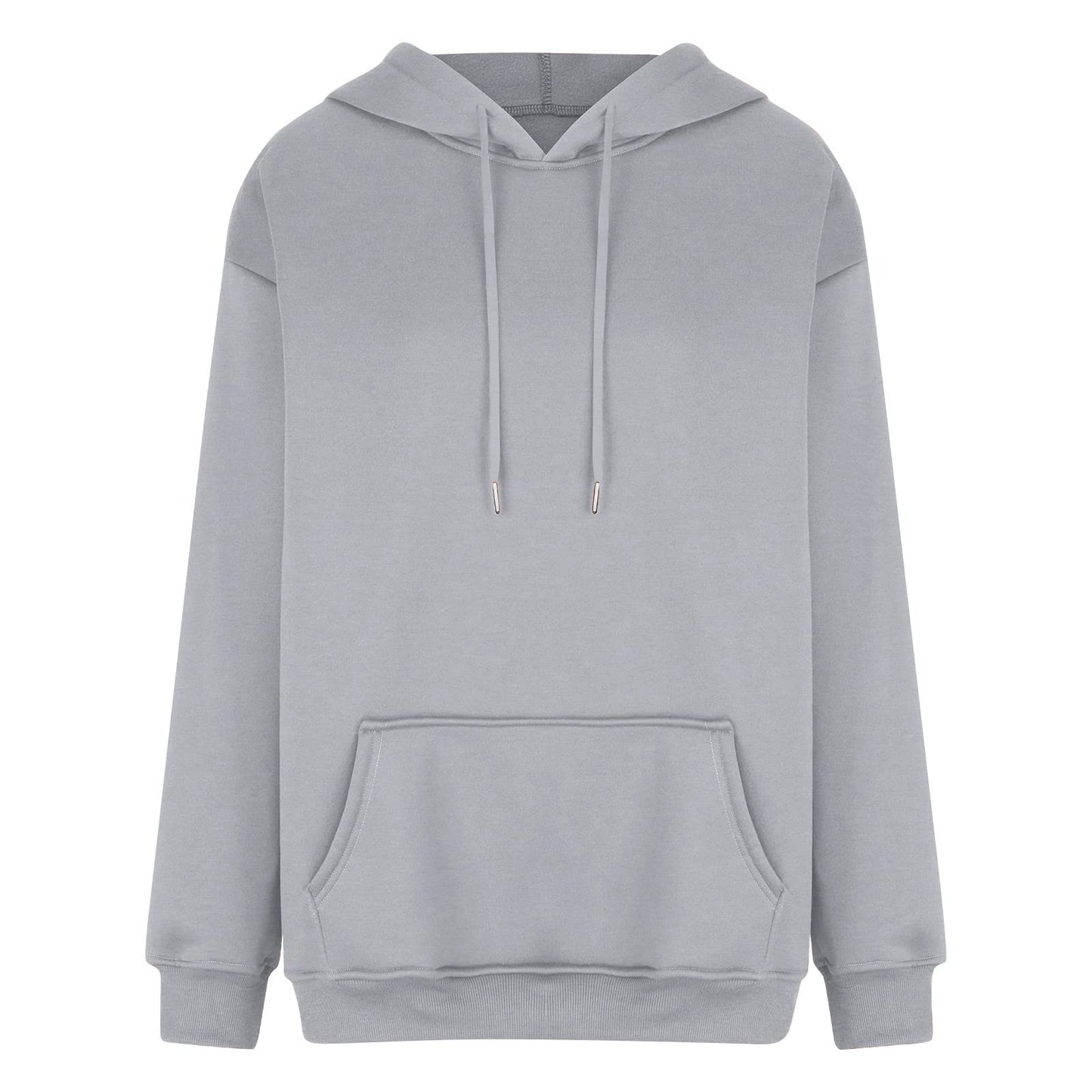 Women's Casual Hoodies Long Sleeve Lightweight Solid Pullover Tops Loose Fall Winter Sweatshirt with Pocket