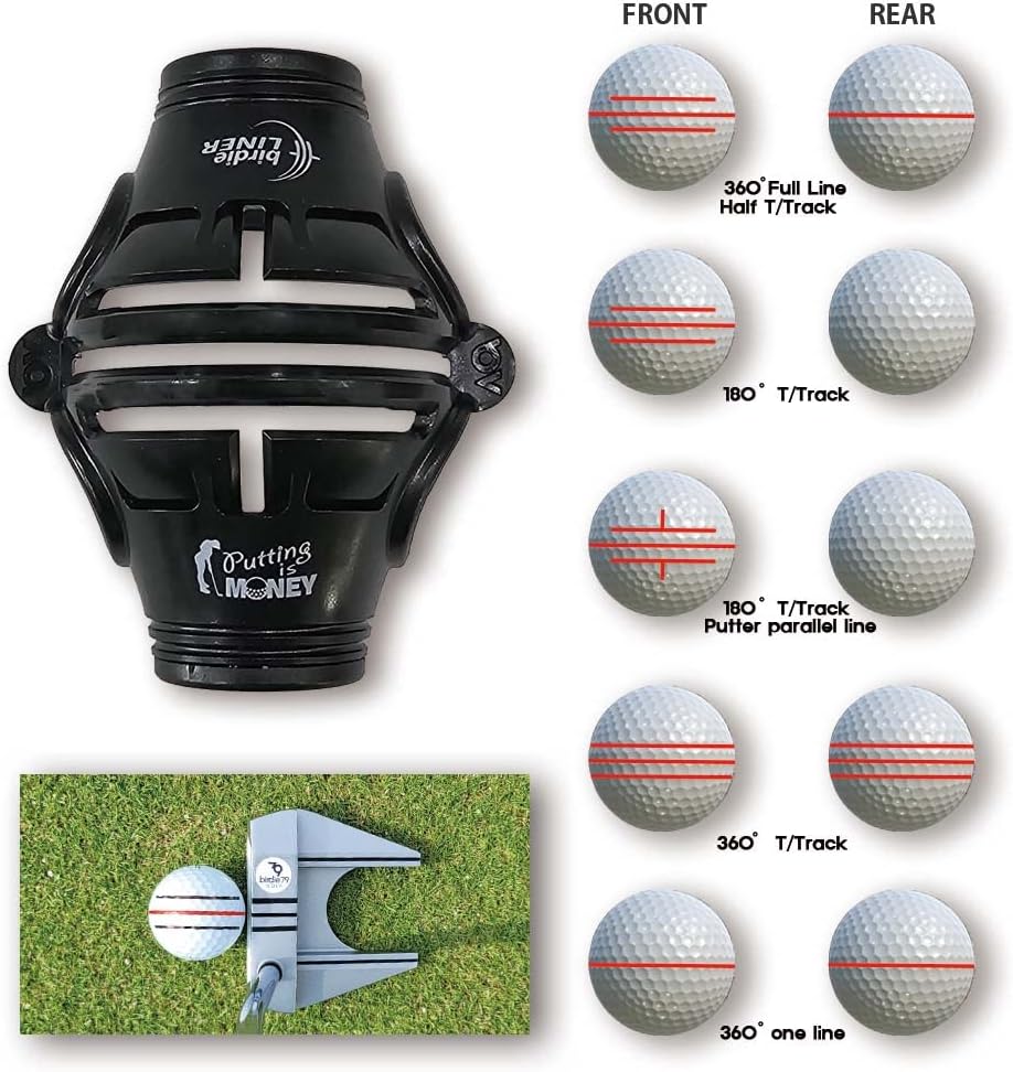 Budget-Friendly Natural Liner Golf Ball Marker - 360° Triple-Line Stencil with 3ea Marker Pens