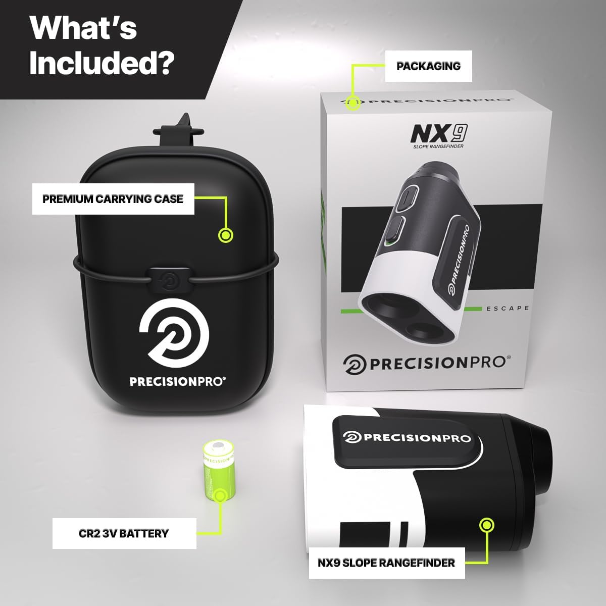 Precision Pro NX9 Golf Rangefinder with Slope Switch – 900 Yards Laser Range Finder, Flag Lock Vibration, 6X Magnification, Magnetic Cart Mount, Tournament Legal