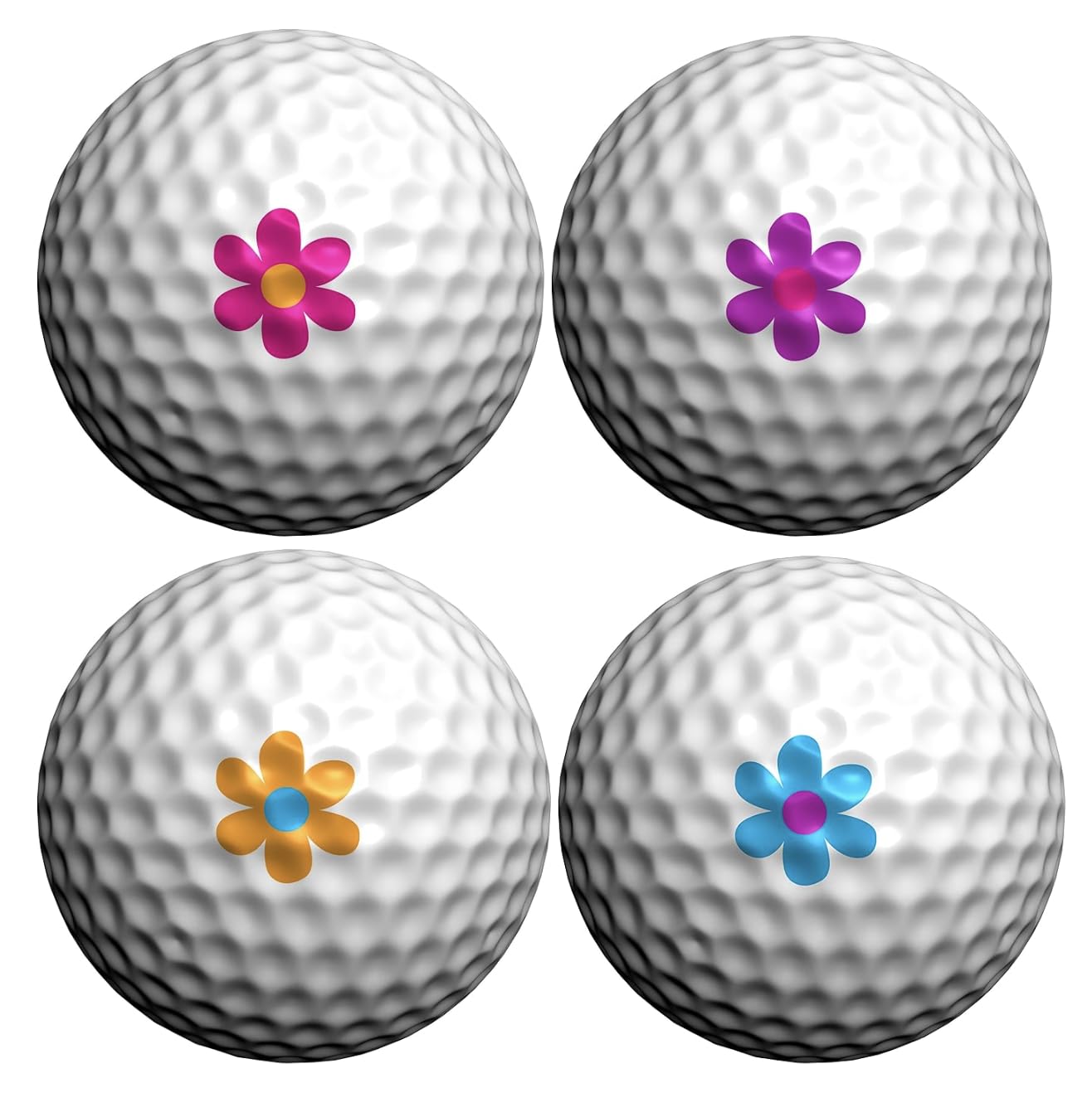 Golfdotz - USGA Rule Conforming Golf Ball Markers, Golf Ball Stickers for Marking Balls, No More Smearing from Stamps, Gifts for Golfers, Dads, and Retirees, (Tropical Collection; 18-32 Count)
