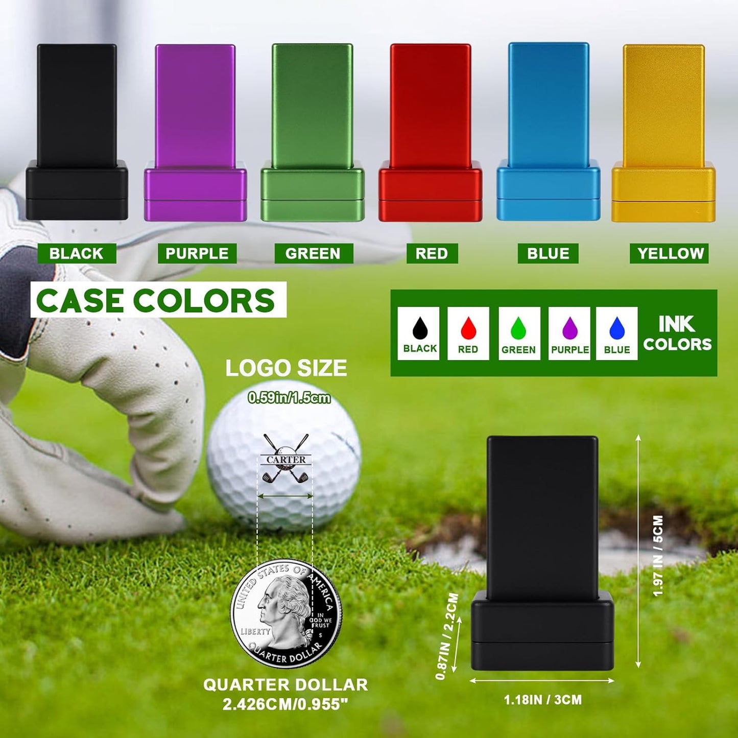 Golf Ball Stamp Personalized, Waterproof Custom Golf Ball Stamp Marker, Mark Your Own Fun Monogram Golf Balls Stamper, Ideal Retirement Golf Gift Accessories for Men Dad Husband Boyfriend