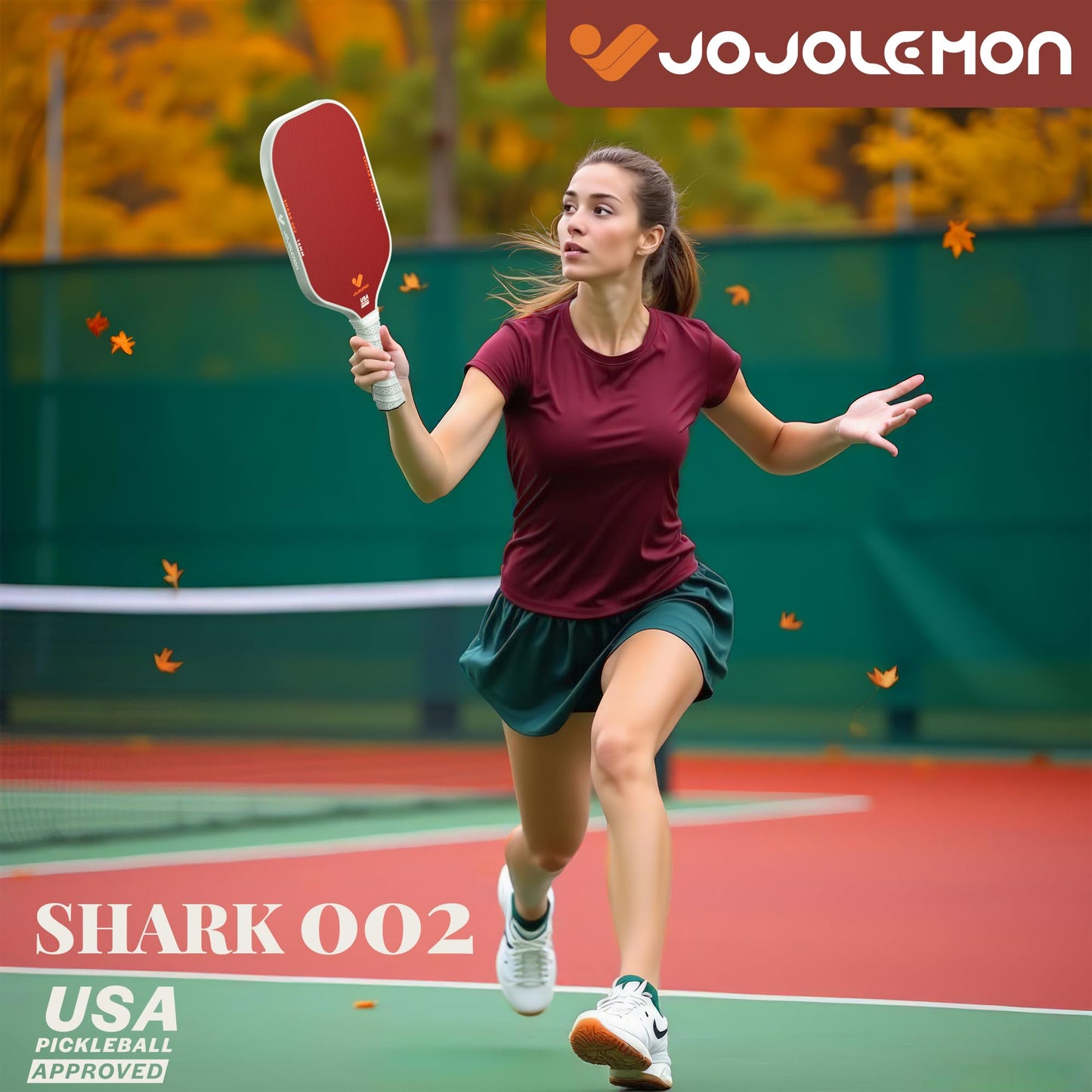 Pickleball Paddles, Carbon Fiber Pickleball Paddle with a 16mm Shark Power Polymer Core, The Pickleball Rackets Designed for Ultimate Spin & Consistency