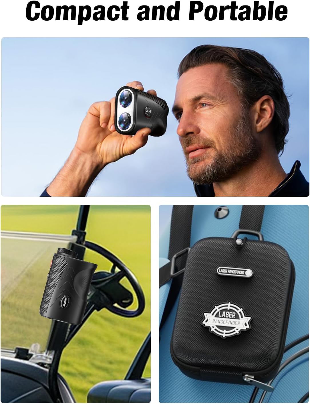 Range Finder Golf Rangefinder with Slope - 1200 Yards Laser Range Finder with Flag Lock, Vibration, 7X Magnification, Rechargeable with Magnetic Mount – Ideal Golf Accessories for Golfers & Hunting