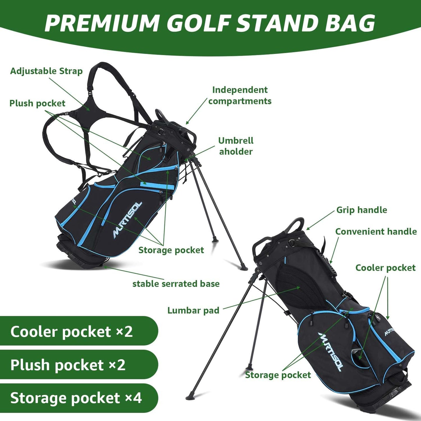 10 Pieces Complete Mens Golf Clubs Set Right Hand for Men Includes Stand Bag with Rain Hood, 1#Driver 3#Wood #5 Hybrid,with 3 Head Covers, 6# 7# 8# 9# PW# Irons and Putter