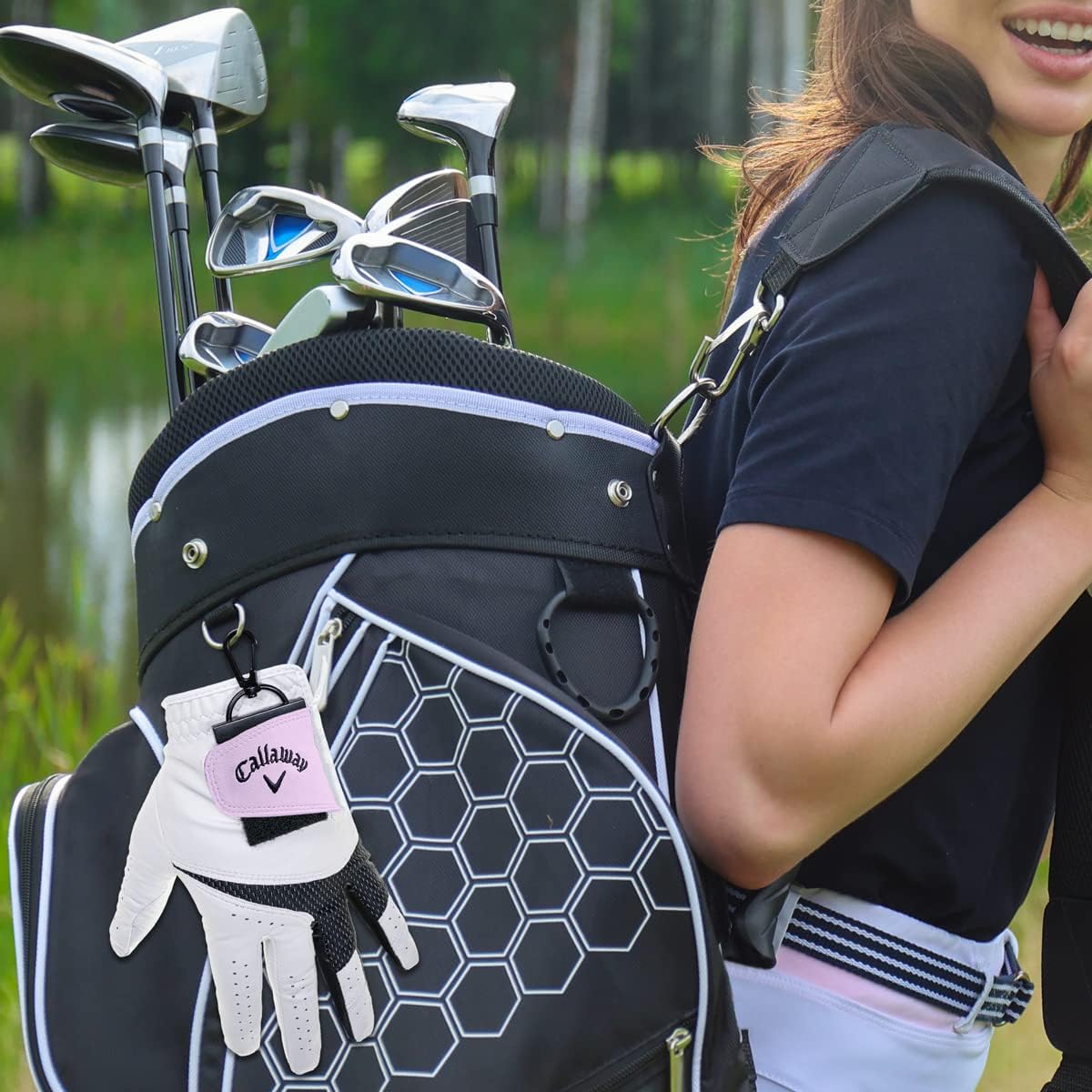 Golf Glove Holder 2Pc- Both Sides Loop Grabber Keeper- Golf Gifts-Easy to Carry Golf Gloves