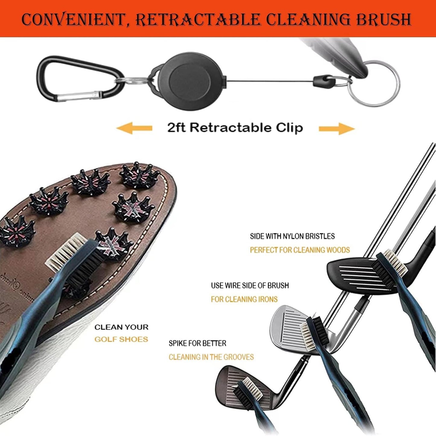 Golf Cleaning Kit 16 in 1, Golf Towel, Cleaning Brush, Divot Repair Tool, Golf Ball Alignment Kit, Score Counter, Ball Holder & Tee, Golf Accessories, Make Perfect Golf Gifts for Men or Women!