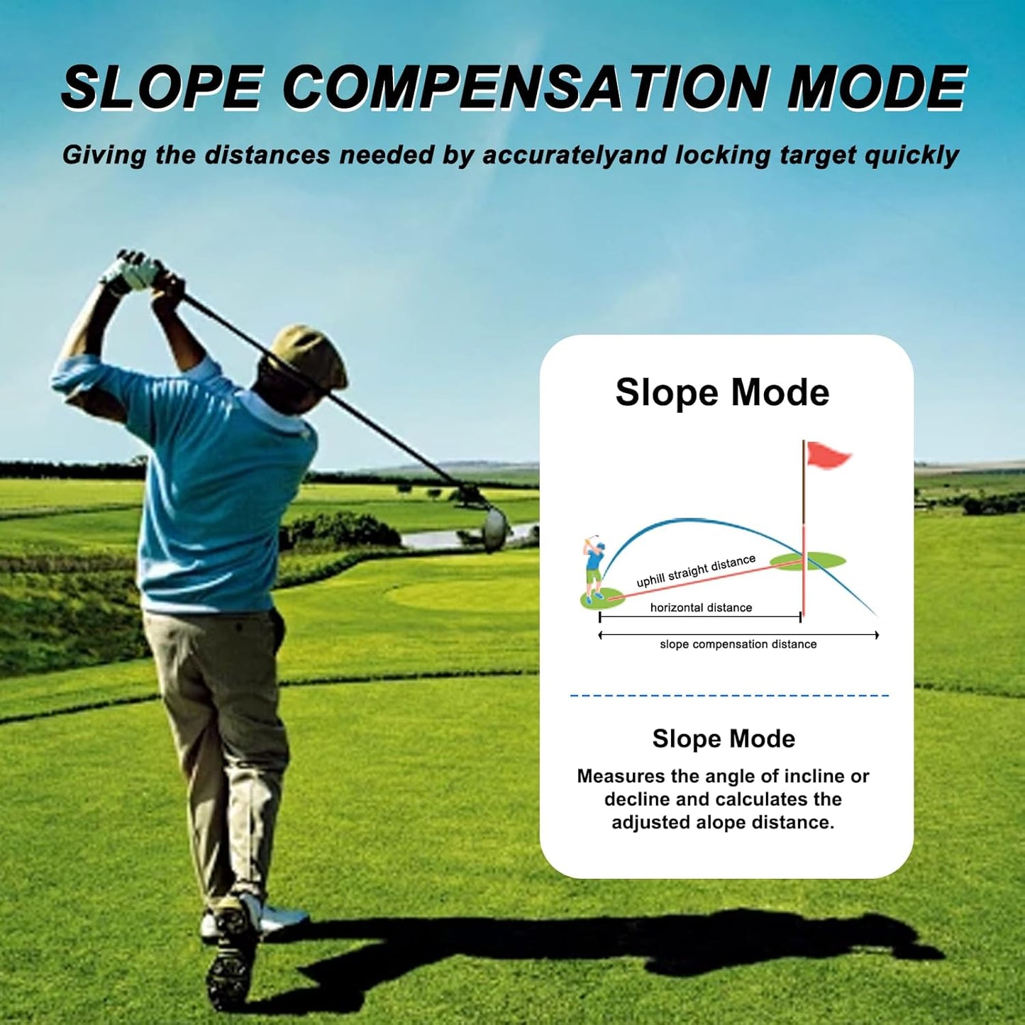 Golf Rangefinder with Slope 1200 Yards Laser Range Finder Golfing with Flag Pole Locking Vibration, 7X Magnification Rechargeable Laser Range Finder Distance Measuring with High-Precision