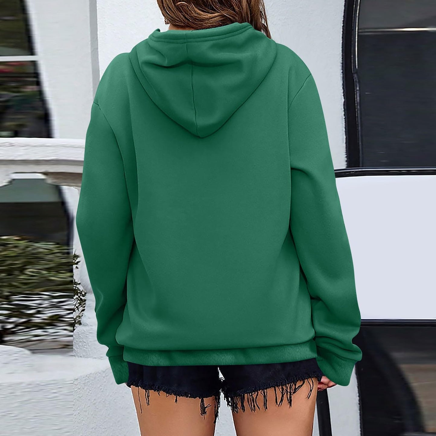 Women's Casual Hoodies Long Sleeve Lightweight Solid Pullover Tops Loose Fall Winter Sweatshirt with Pocket