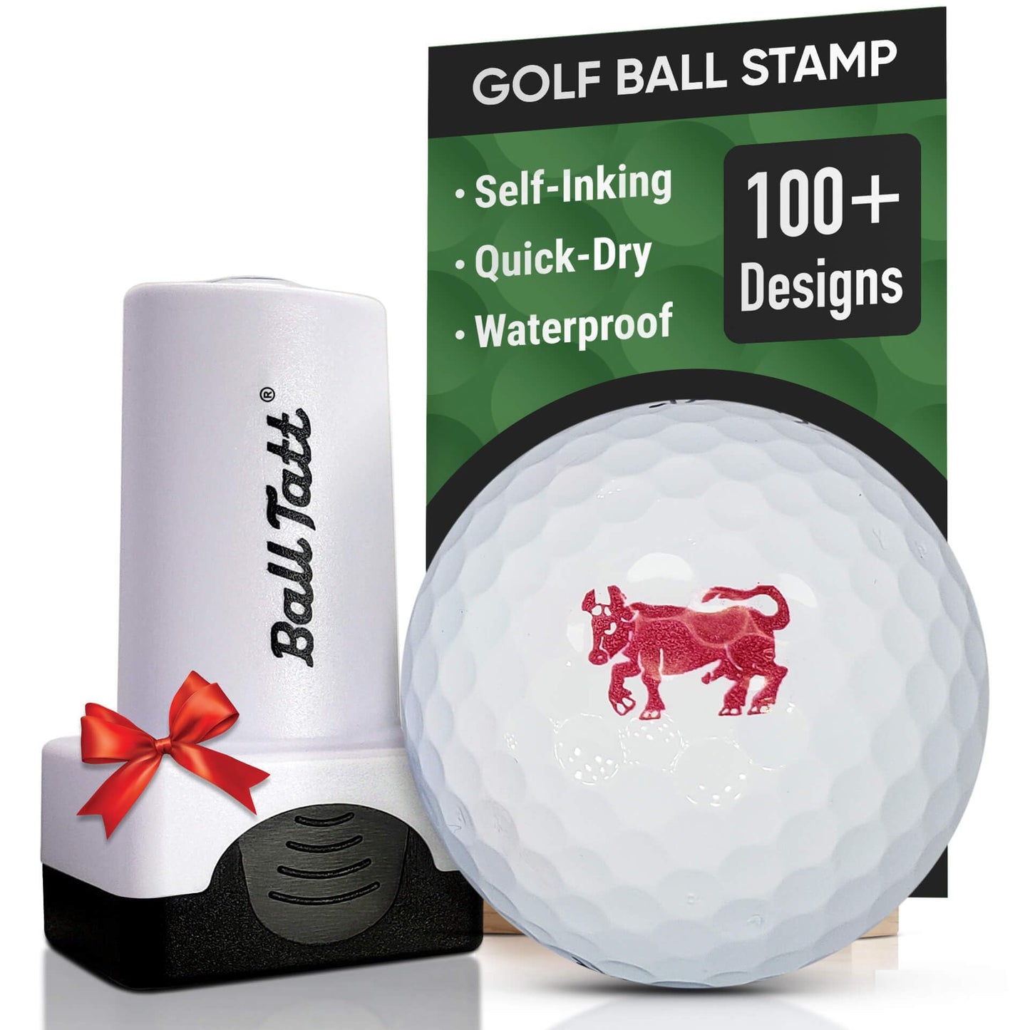 Golf Ball Stamp - Self-Inking Marker - Quick-Dry Permanent Marking Tool, No Leaks or Refills, Reusable & Waterproof Golfing Stamper - Ideal Gift for Golfers, Dads, (Animals and Plants)