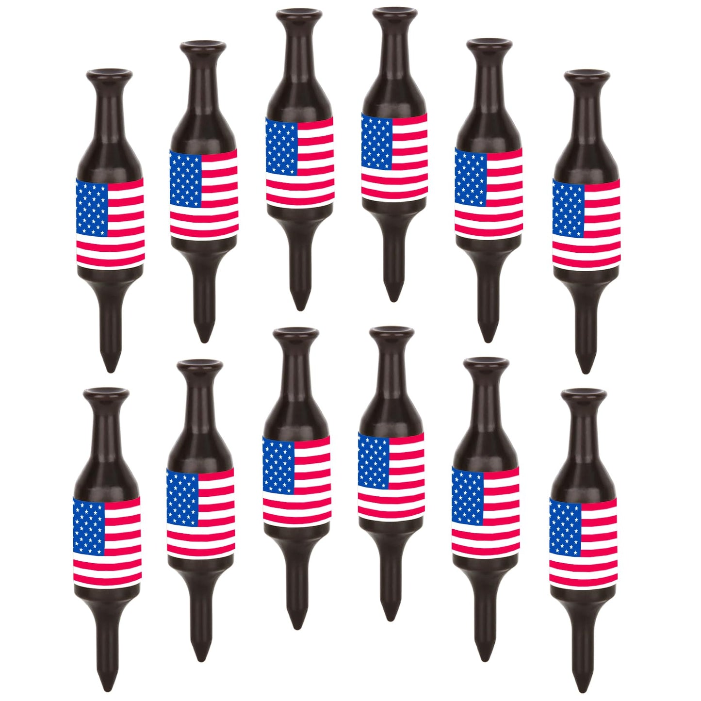 Golf Tees 12 Per Set, Golf Accessories, Beer Bottle Golf Tee Gifts for Men Women, Father, Golfers, 3.54" Tall, Plastic