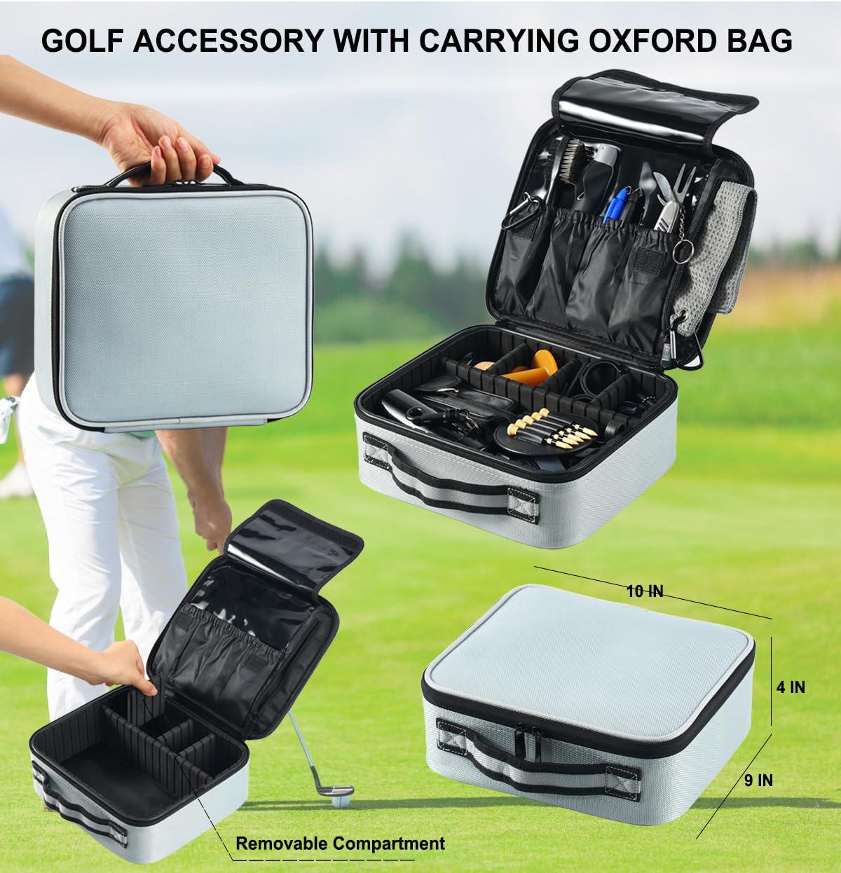 Golf Accessories Kit, Golf Gifts for Men & Women, Golf Essentials Tools, Golf Stuff Gear, Golf Tees, Golf Club Regripping Kit, Divot Repair Tool,Golf Club Brush