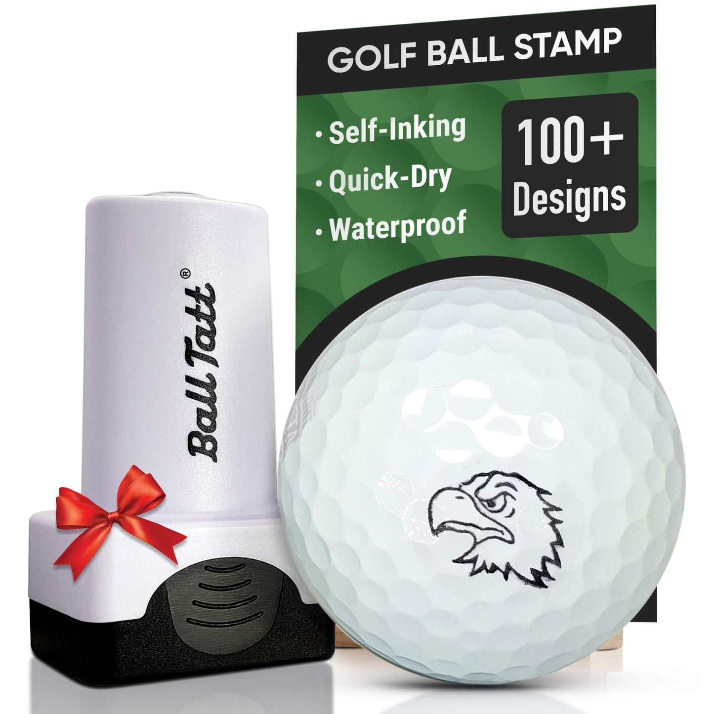Golf Ball Stamp - Self-Inking Marker - Quick-Dry Permanent Marking Tool, No Leaks or Refills, Reusable & Waterproof Golfing Stamper - Ideal Gift for Golfers, Dads, (Animals and Plants)