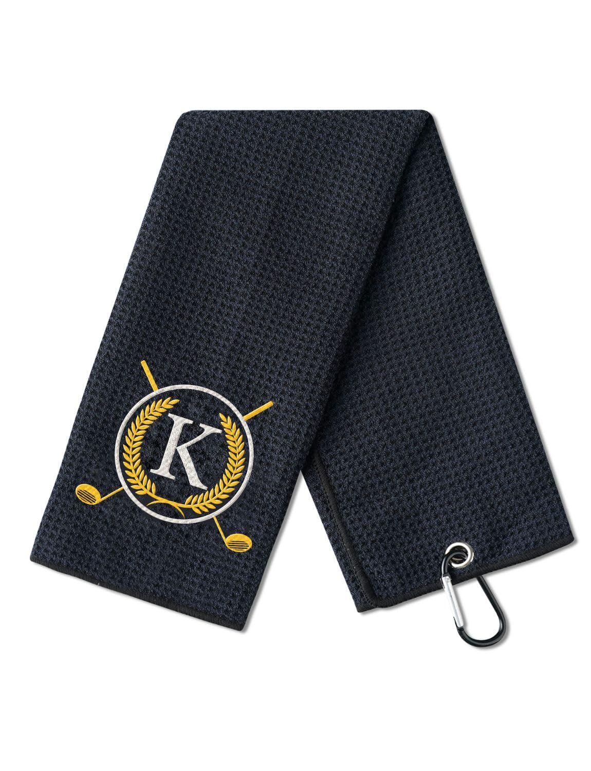 Golf Towels Gift, Monogrammed Golf Towels for Golf Bags for Men and Women on National Golf Day, Retirement, Birthday, and Christmas, 16”x 24” Microfiber Golf Towel - Initial A