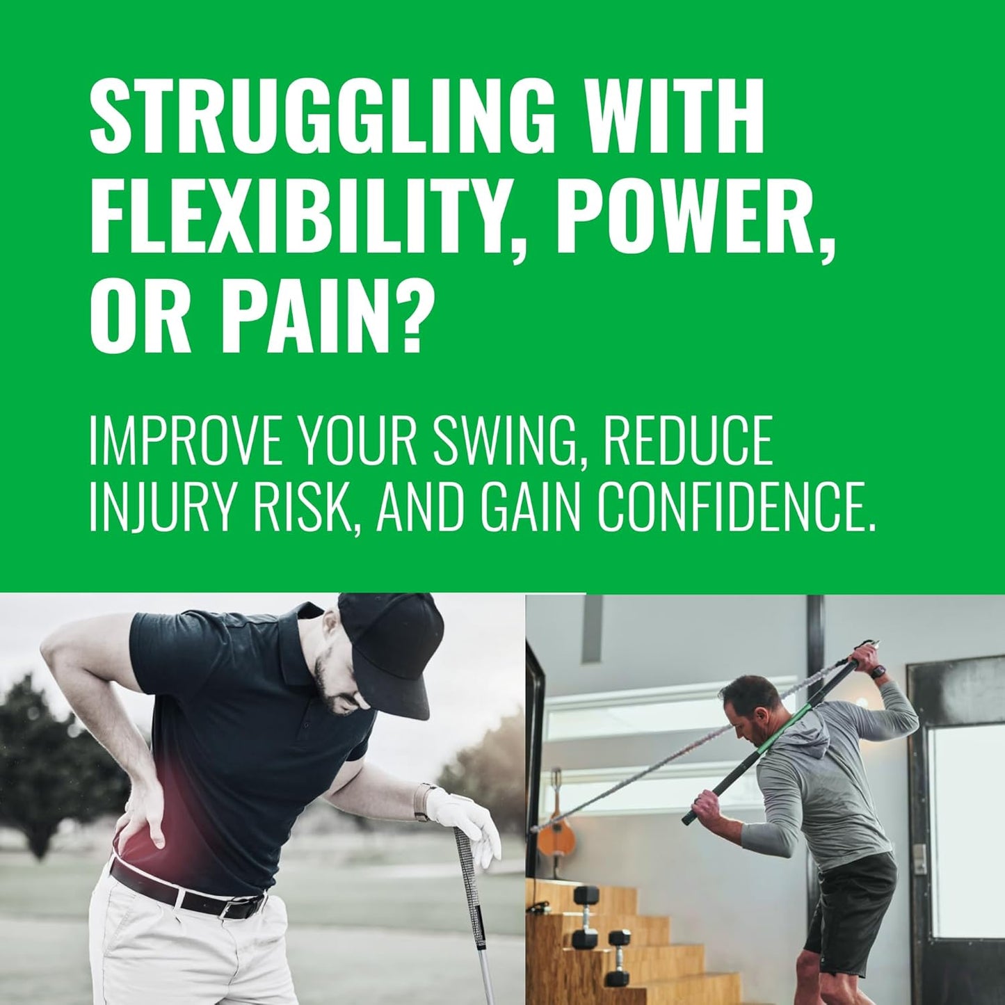 Swing Trainer – Golf Training & Fitness System for Strength, Flexibility & Swing Power – Includes 30-Day Membership & Training Bar for Golf-Specific Workouts
