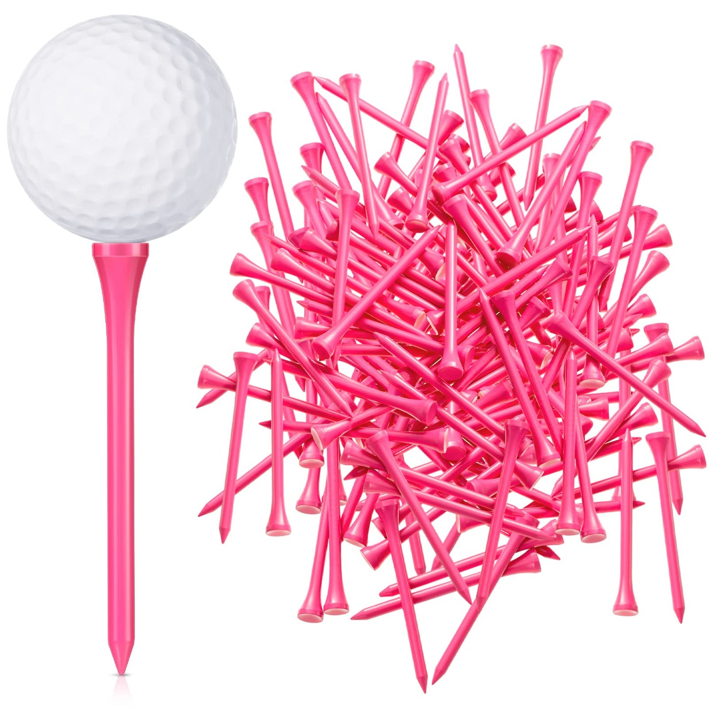 Jenaai 200 Pcs Golf Tees Bamboo Golf Tees Professional Golf Tees Bulk for Women Golf Club Accessories