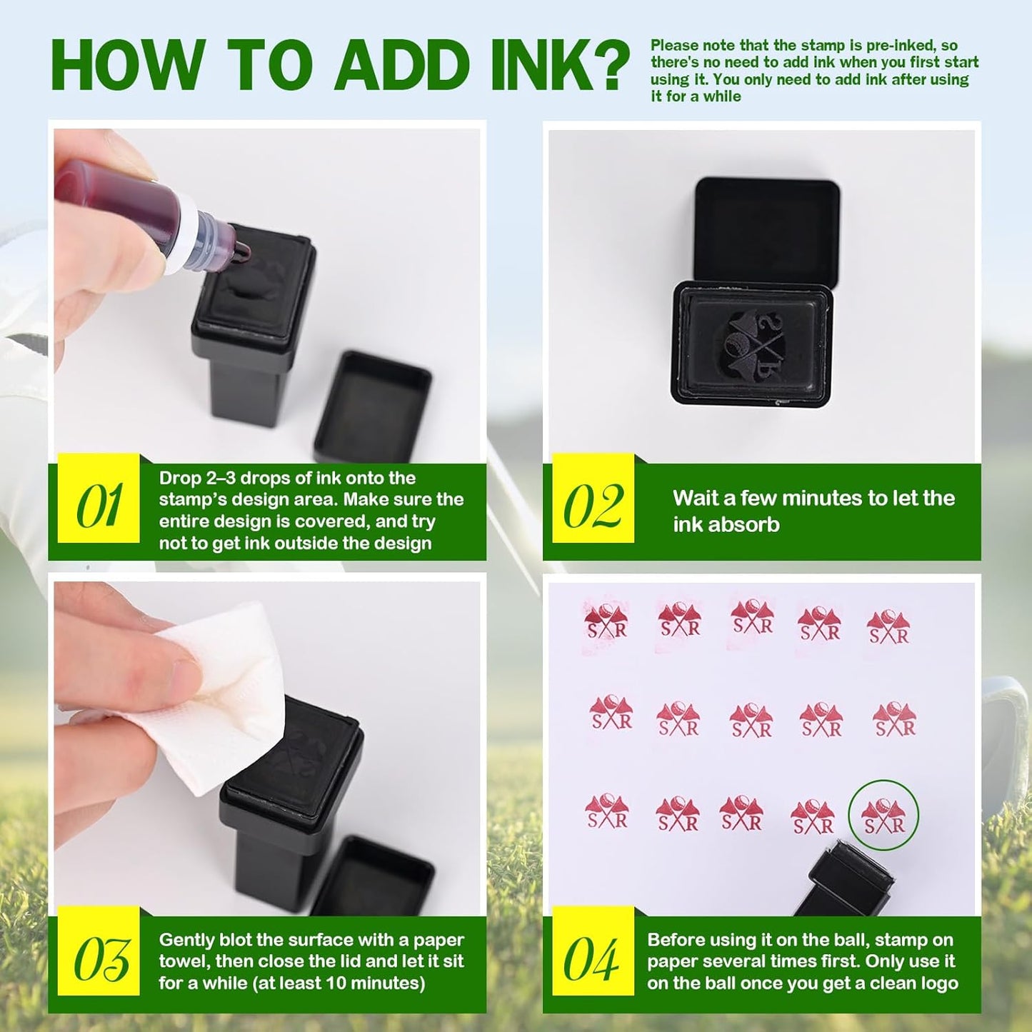 Golf Ball Stamp Personalized, Waterproof Custom Golf Ball Stamp Marker, Mark Your Own Fun Monogram Golf Balls Stamper, Ideal Retirement Golf Gift Accessories for Men Dad Husband Boyfriend