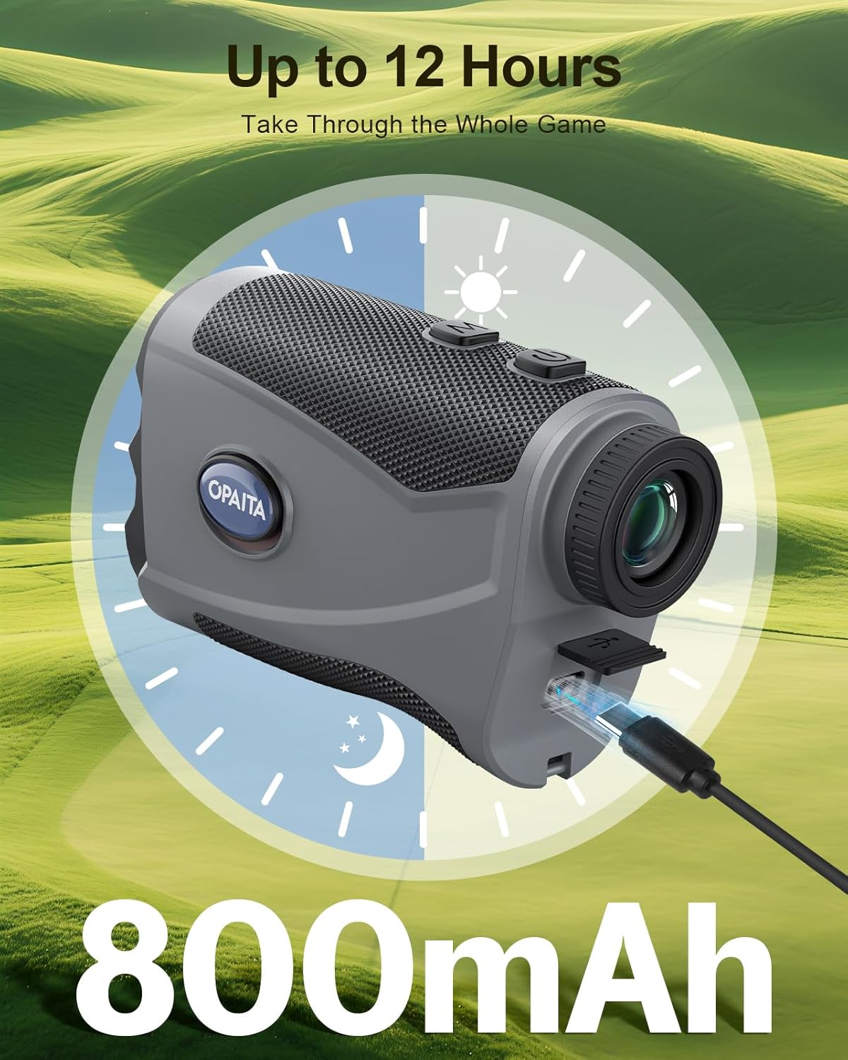 Golf Rangefinder with Slope for Golfer - 8X Magnification Laser Range Finder with Magnetic - 1200 Yards High-Precision Flge Locking Vibration - IP54 Waterproof rangefinder for Hunting Golfing