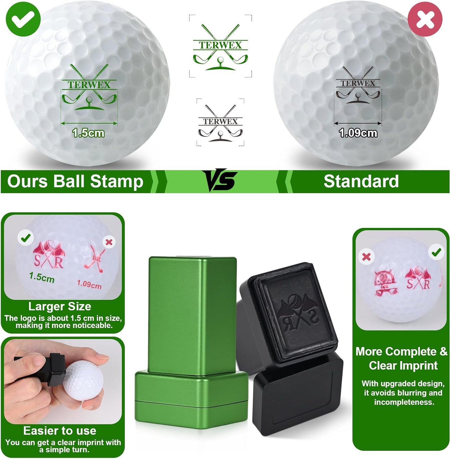 Golf Ball Stamp Personalized, Waterproof Custom Golf Ball Stamp Marker, Mark Your Own Fun Monogram Golf Balls Stamper, Ideal Retirement Golf Gift Accessories for Men Dad Husband Boyfriend