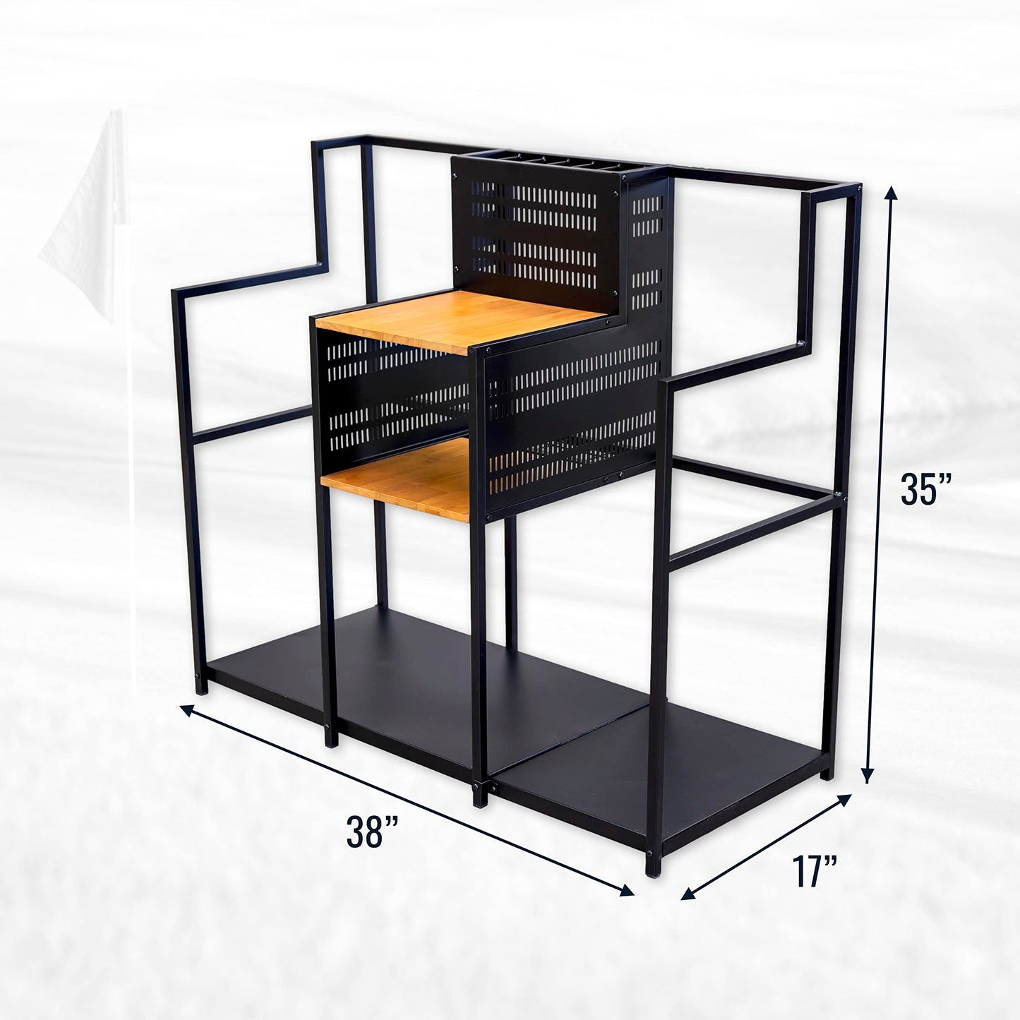 Teal Triangle Golf Storage Organizer, Heavy Duty Garage Freestanding Storage, Holds Golf Clubs, Bags, Golf Accessories, Golf Gifts for Men