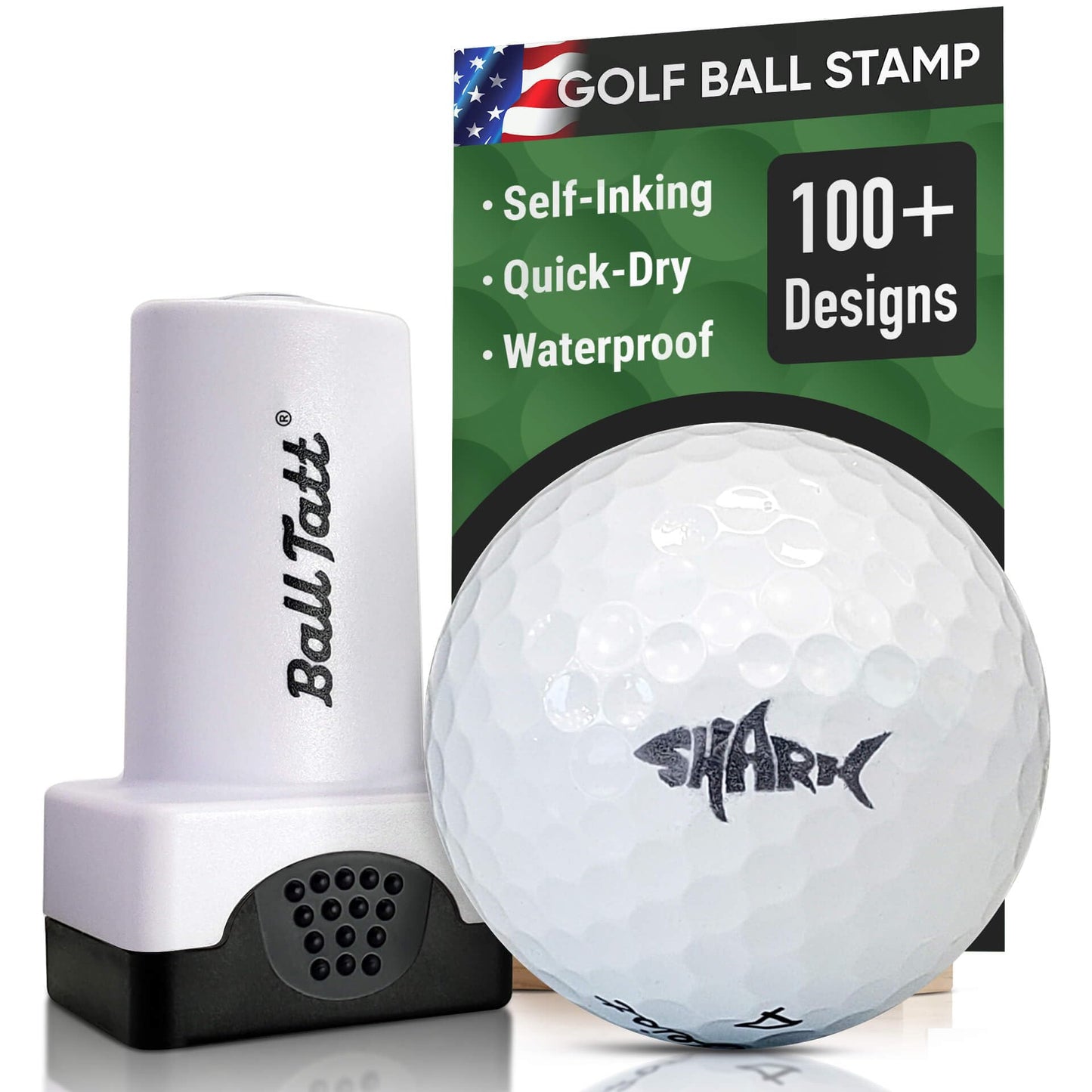 Golf Ball Stamp - Self-Inking Marker - Quick-Dry Permanent Marking Tool, No Leaks or Refills, Reusable & Waterproof Golfing Stamper - Ideal Gift for Golfers, Dads, (Animals and Plants)