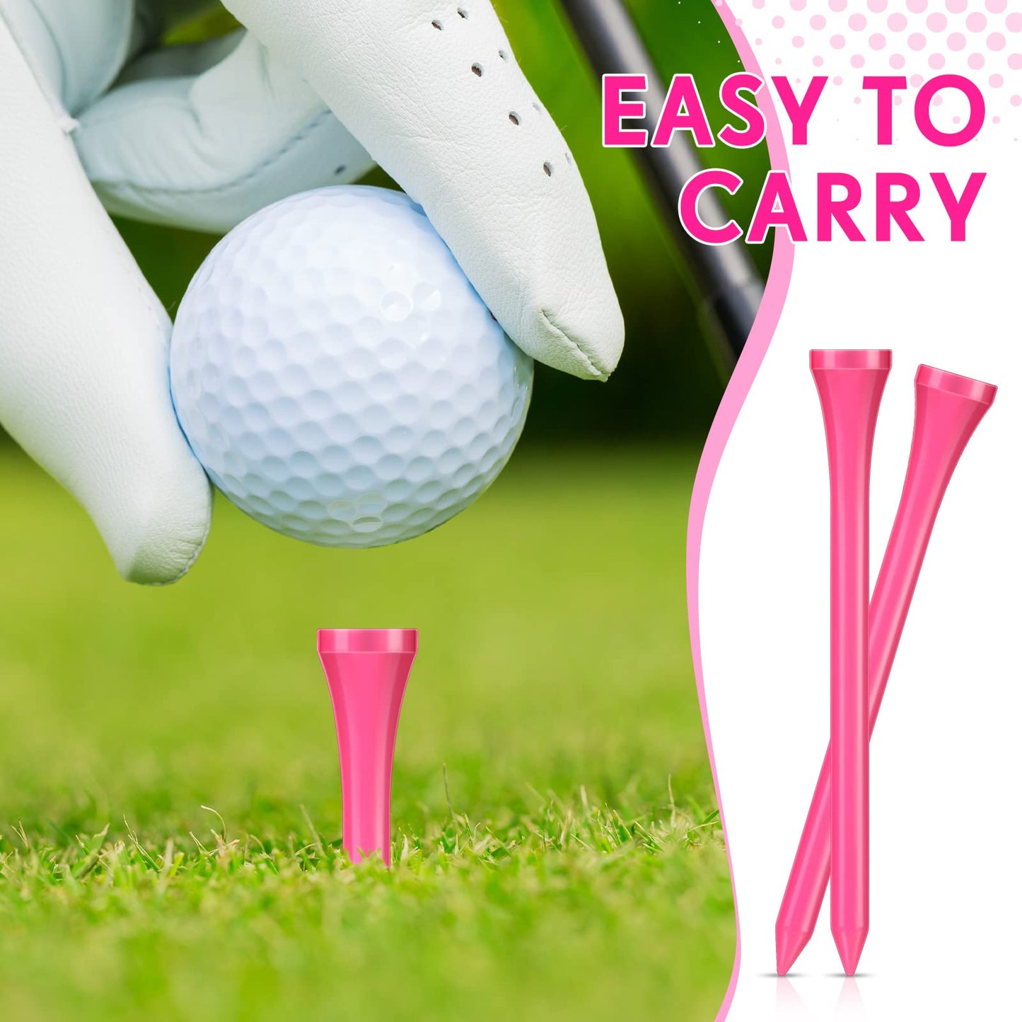 Jenaai 200 Pcs Golf Tees Bamboo Golf Tees Professional Golf Tees Bulk for Women Golf Club Accessories
