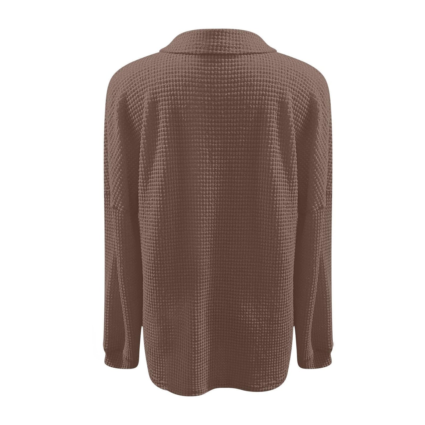 Waffle Knit Tops for Women Oversized Waffle Knit Shirt Cute Clothes Tops Sweatshirt for Women with Pocket