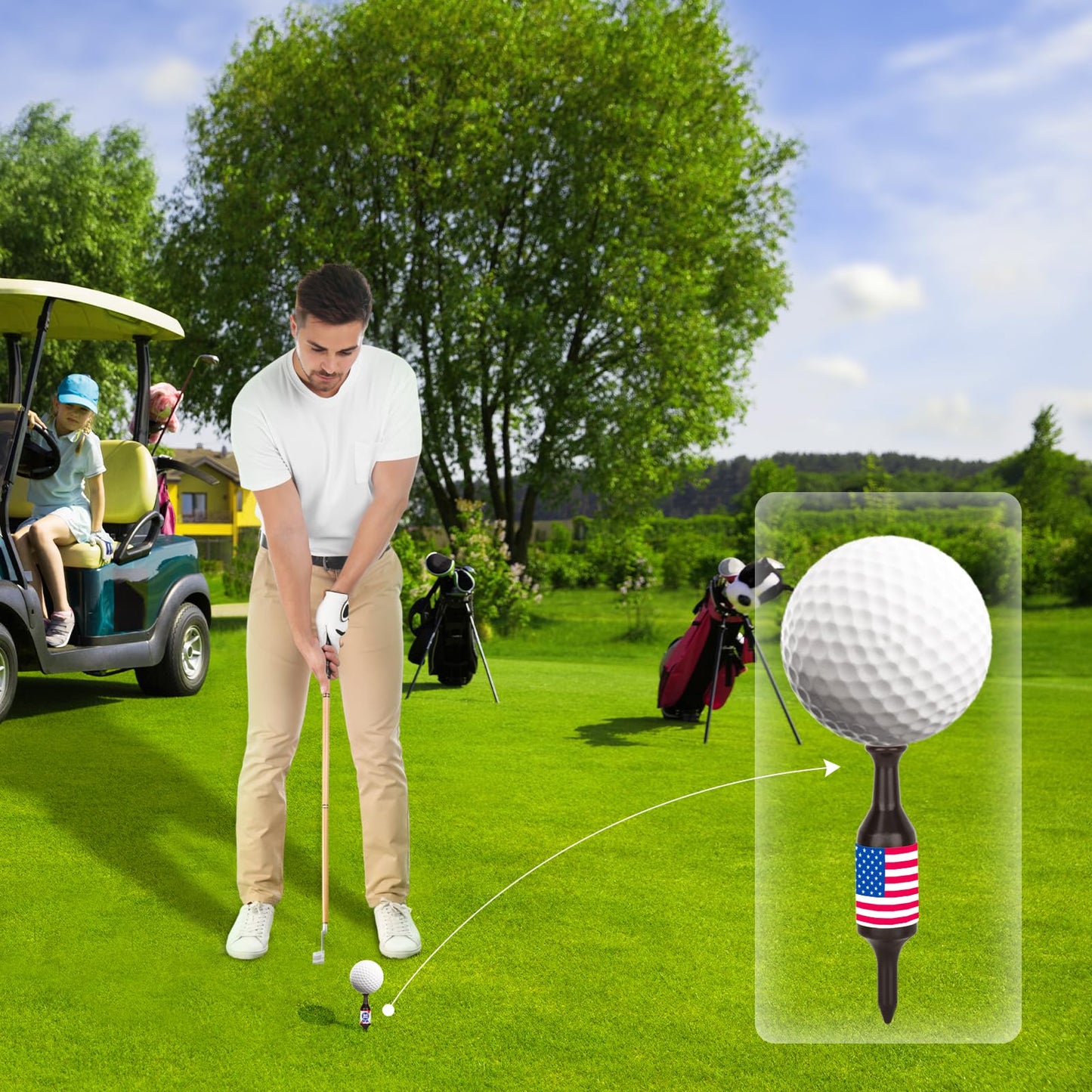 Golf Tees 12 Per Set, Golf Accessories, Beer Bottle Golf Tee Gifts for Men Women, Father, Golfers, 3.54" Tall, Plastic