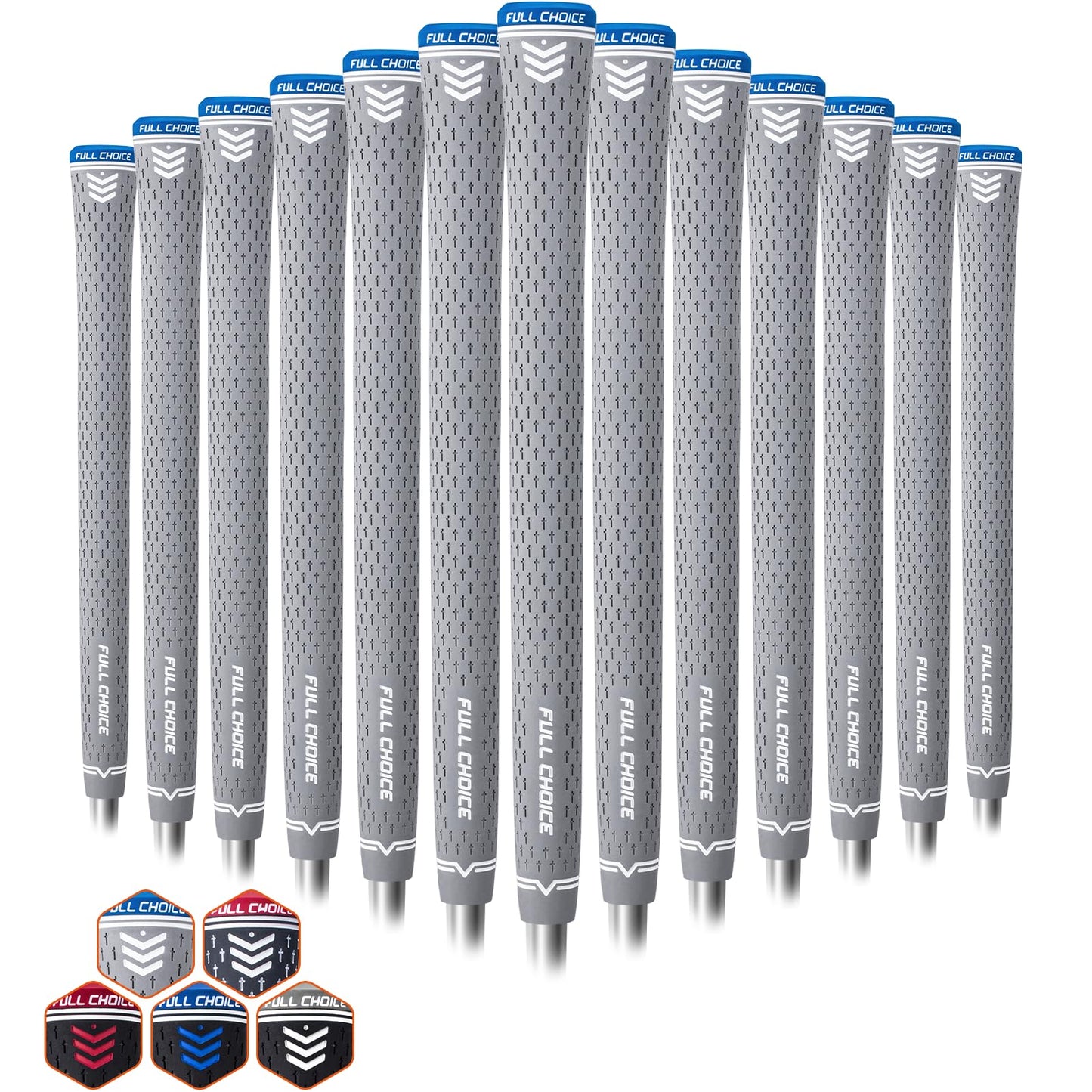 Rubber Golf Grips 13 Pack, Concise Fashion Design, Non-slip, Choose from 13 Grips Set or 13 Grips with Regripping Kit, Standard/Mid/Jumbo Size, 5 Colors Available, RG02 Golf Club Grips