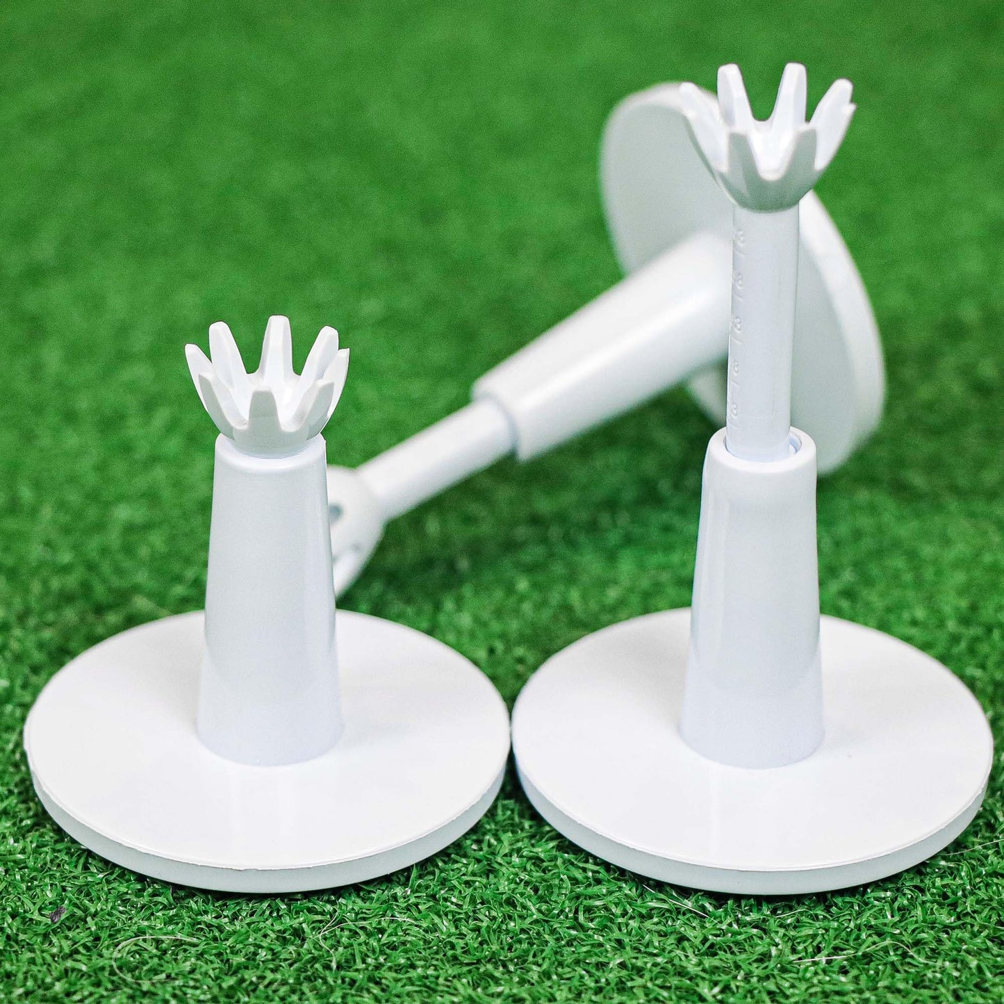 Adjustable Golf Tee, Golf Mat Tees for Driving Range & Simulator, Rubber & Plastic Golf Tees - Essential Golf Accessories for Men, Unbreakable Golf Tees - No Need to Repeatedly Pick up (3 Pack White)