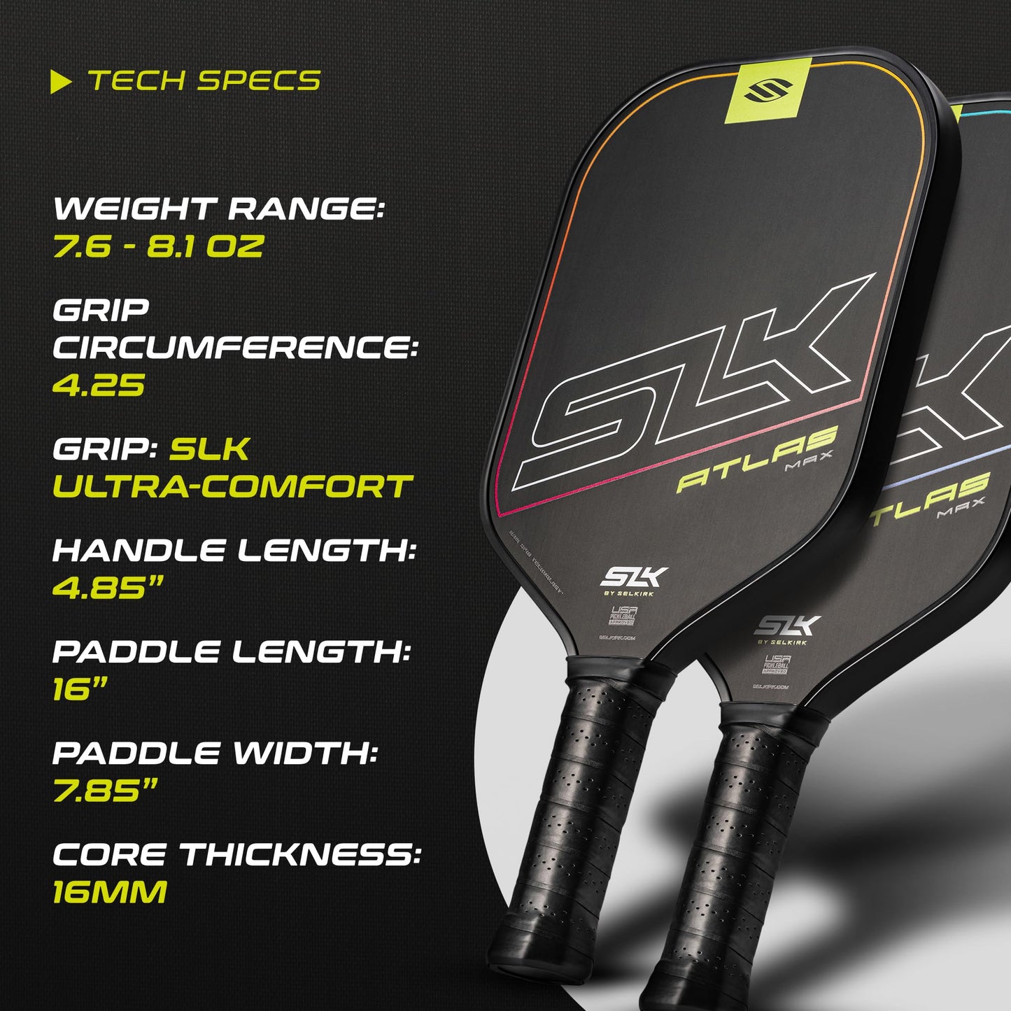 Selkirk Sport SLK Pickleball Paddles Set of 2 | Designed in The USA | Choose The SLK Neo Graphite, SLK Neo Fiberglass Pickleball Set or SLK Atlas Pickleball Bundle