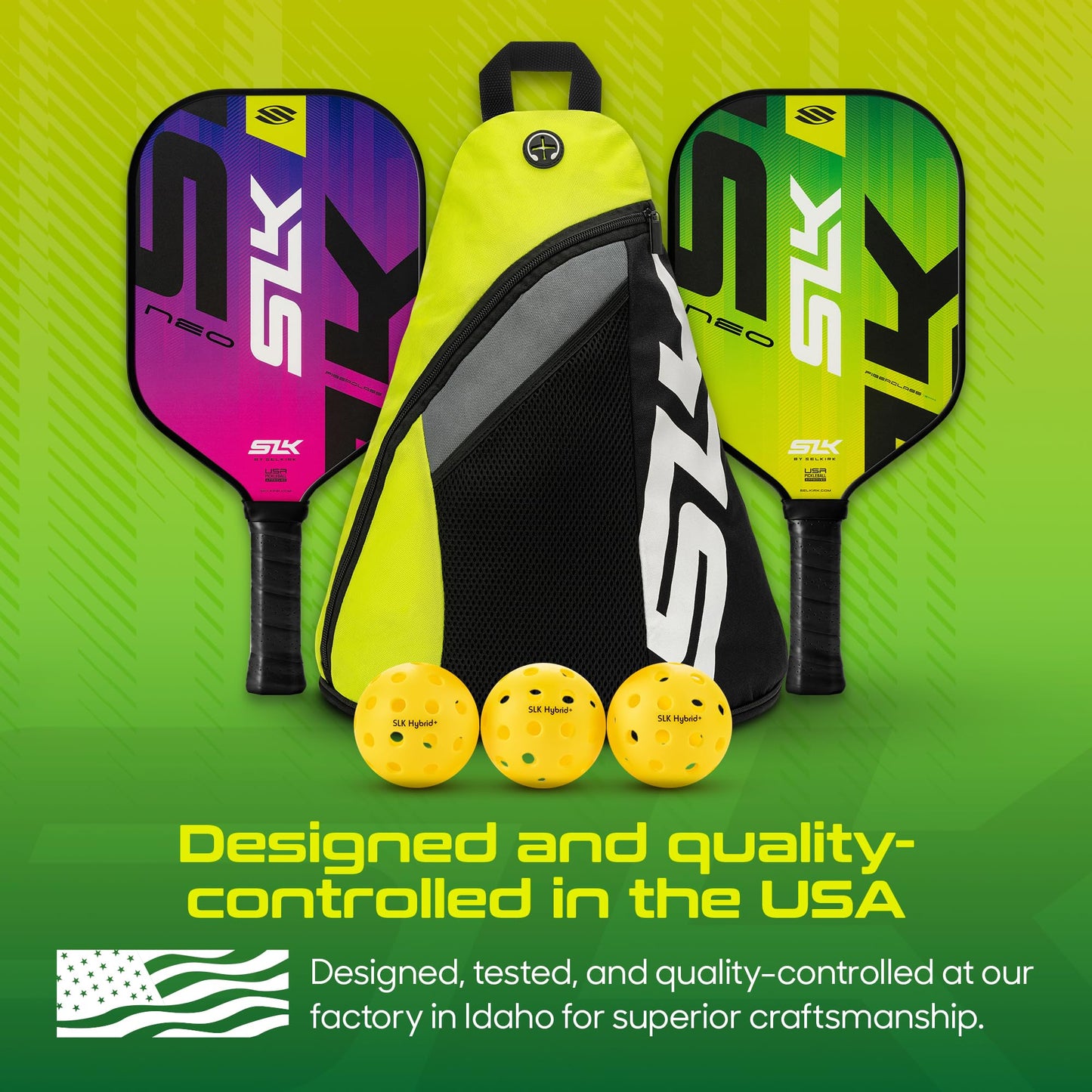 Selkirk Sport SLK Pickleball Paddles Set of 2 | Designed in The USA | Choose The SLK Neo Graphite, SLK Neo Fiberglass Pickleball Set or SLK Atlas Pickleball Bundle