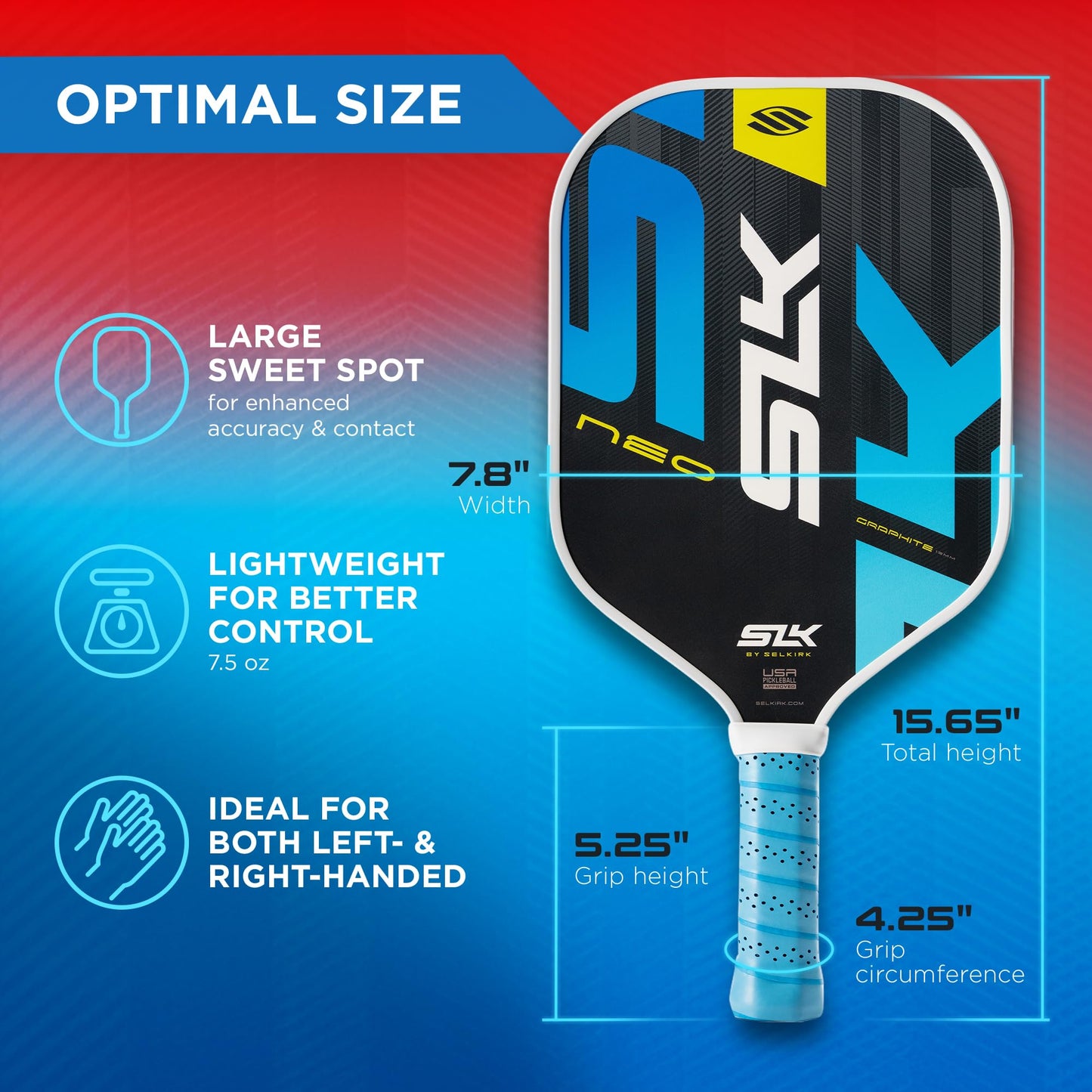 Selkirk Sport SLK Pickleball Paddles Set of 2 | Designed in The USA | Choose The SLK Neo Graphite, SLK Neo Fiberglass Pickleball Set or SLK Atlas Pickleball Bundle