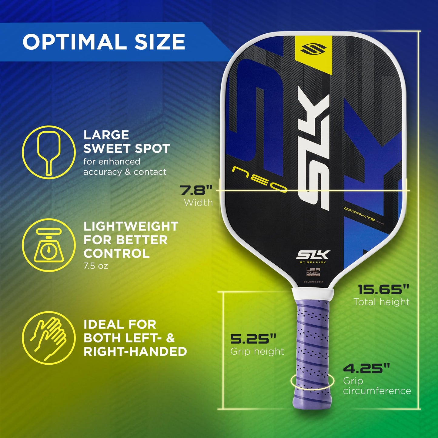 Selkirk Sport SLK Pickleball Paddles Set of 2 | Designed in The USA | Choose The SLK Neo Graphite, SLK Neo Fiberglass Pickleball Set or SLK Atlas Pickleball Bundle