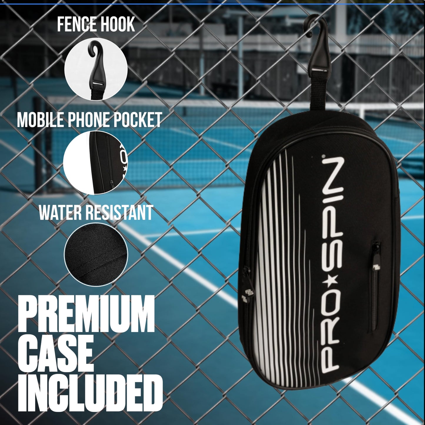 PRO SPIN Pickleball Paddles - USAPA-Approved Graphite Carbon Friction Surface Paddle - Set of 2 has Indoor/Outdoor Balls, Bag for Equipment & Accessories - Pickle Ball Gift for Women, Men, Kids