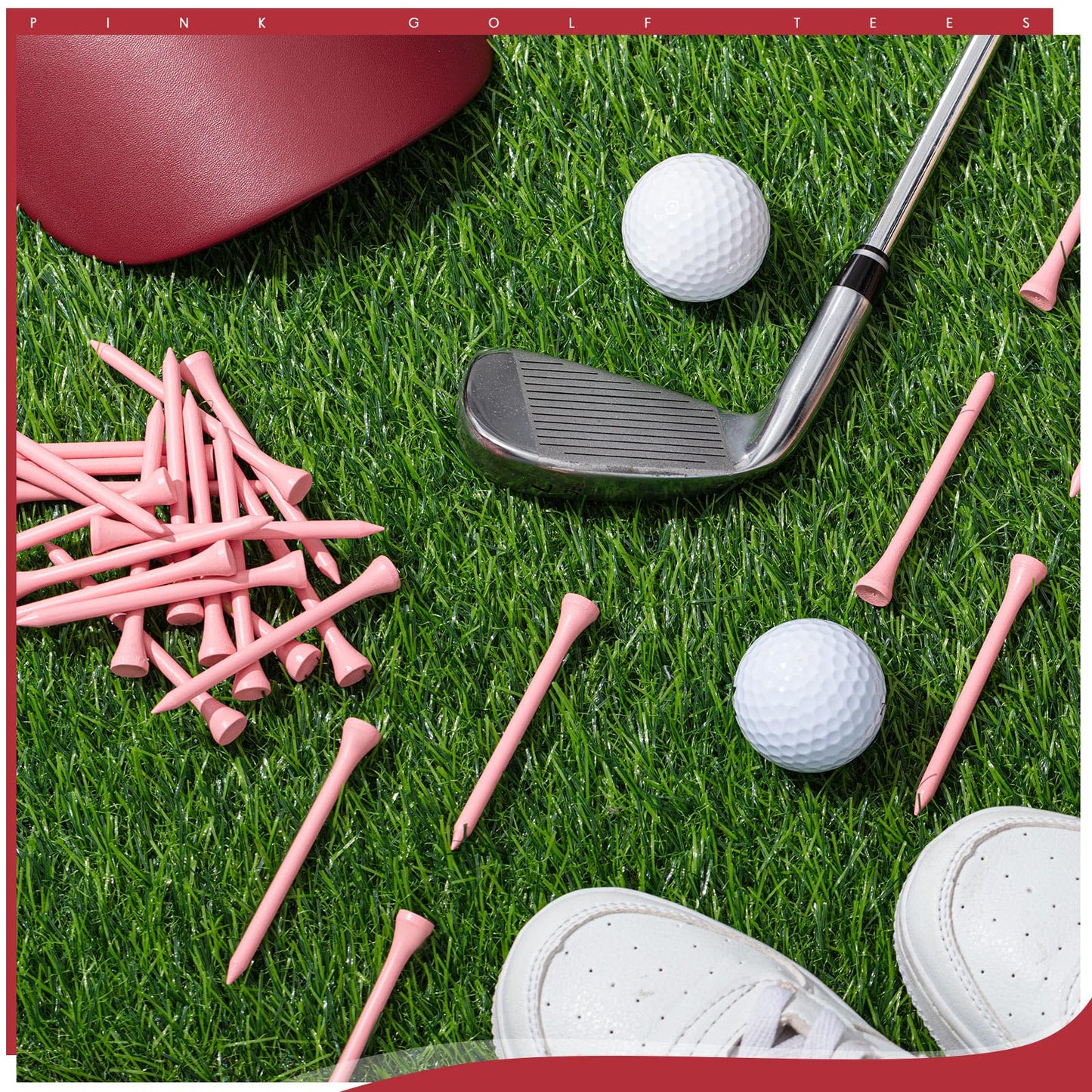 Jenaai 200 Pcs Golf Tees Bamboo Golf Tees Professional Golf Tees Bulk for Women Golf Club Accessories