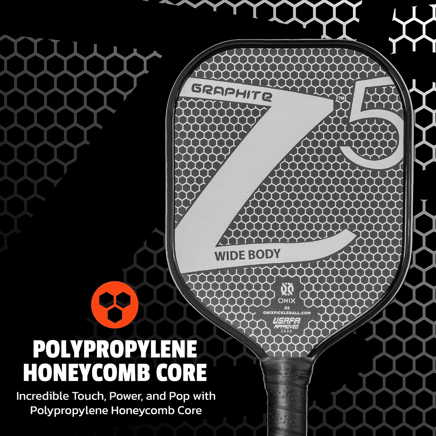 ONIX Graphite MOD Z5 Graphite Carbon Fiber Pickleball Paddles with Cushion Comfort Pickleball Paddle Grip