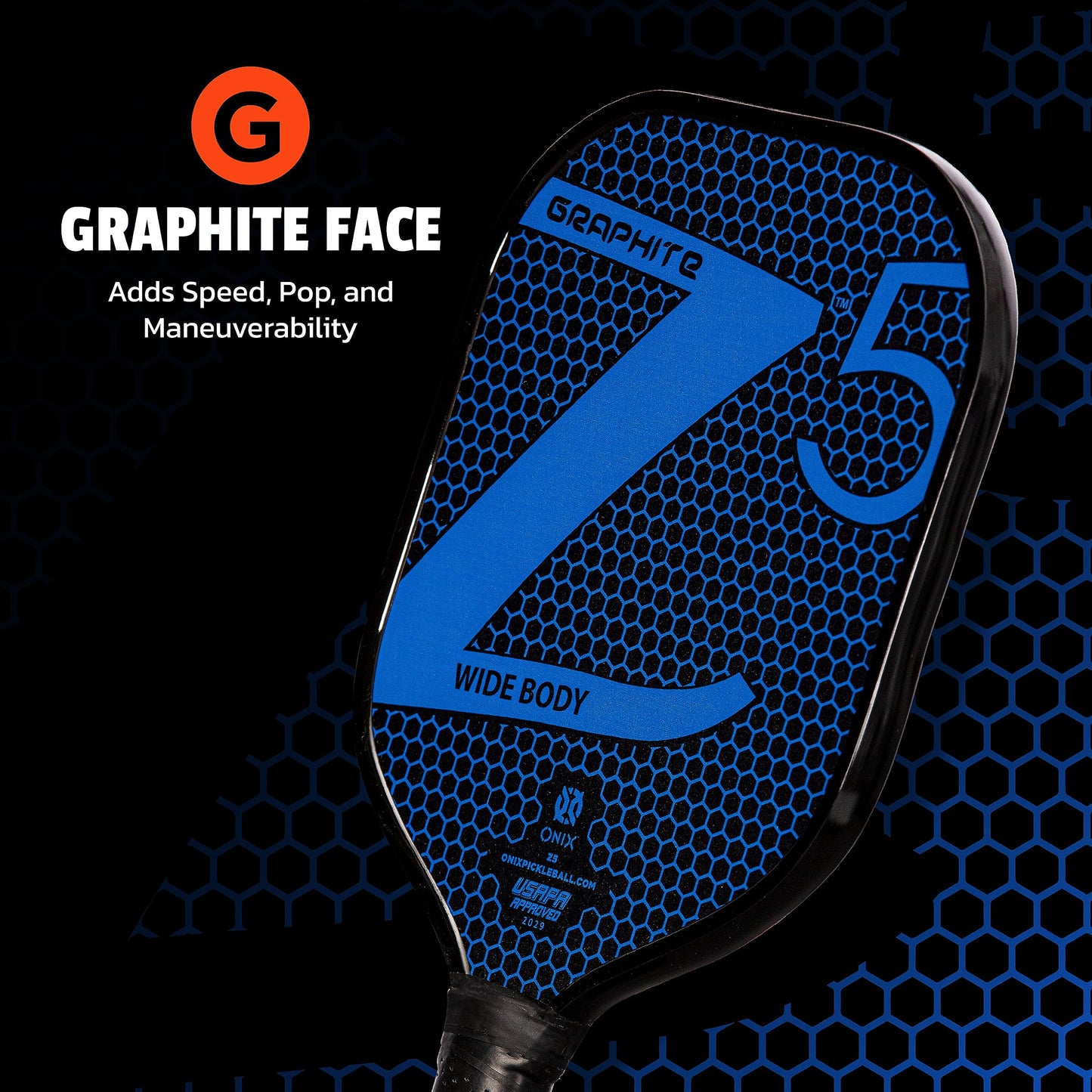 ONIX Graphite MOD Z5 Graphite Carbon Fiber Pickleball Paddles with Cushion Comfort Pickleball Paddle Grip