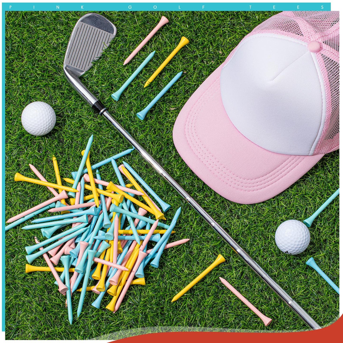 Jenaai 200 Pcs Golf Tees Bamboo Golf Tees Professional Golf Tees Bulk for Women Golf Club Accessories
