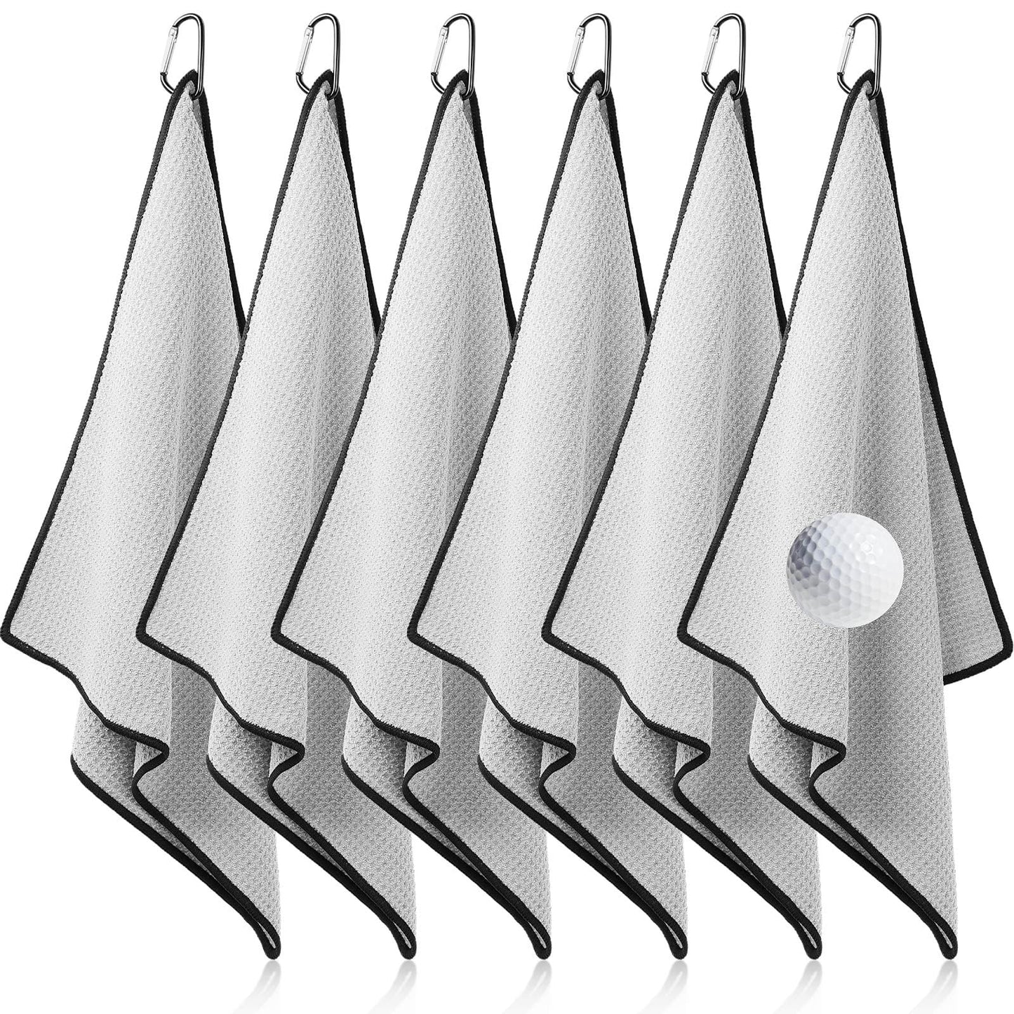 Batiyeer Golf Towels Bulk for Bags 16'' x 24'' Microfiber Waffle Pattern Golf Towels Trifold with Clip for Hiking,Tournament, Yoga