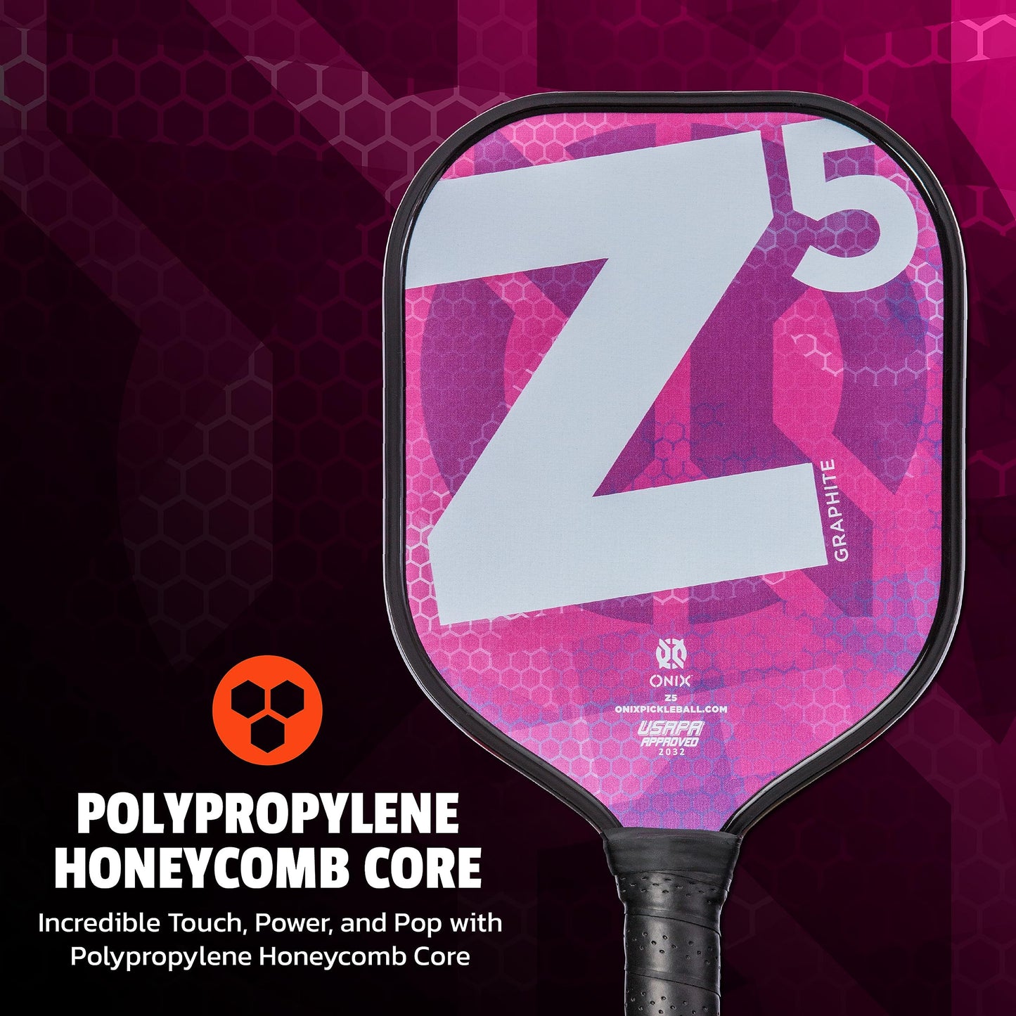 ONIX Graphite MOD Z5 Graphite Carbon Fiber Pickleball Paddles with Cushion Comfort Pickleball Paddle Grip
