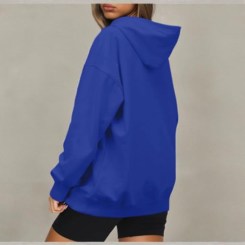 Women's Casual Hoodies Long Sleeve Lightweight Solid Pullover Tops Loose Fall Winter Sweatshirt with Pocket