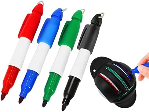8 Pack Precision Golf Ball Marker, Upgrade Golf Accessories, 4 Golf Ball Marking Stencils and 4 Colors Golf Ball Markers, Golf Ball Line Marker Tool, Golf Ball Alignment and Identification Tool
