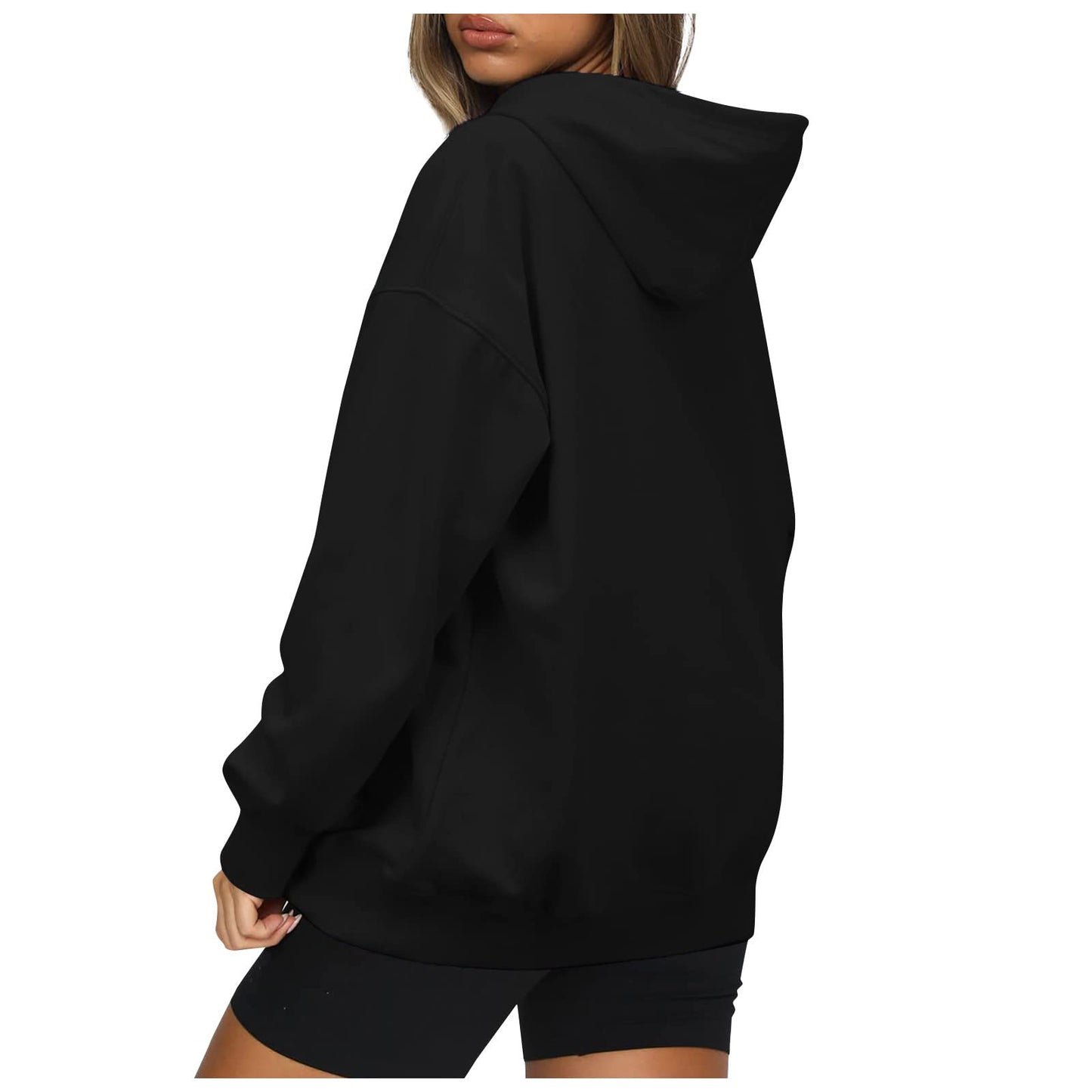 Women's Casual Hoodies Long Sleeve Lightweight Solid Pullover Tops Loose Fall Winter Sweatshirt with Pocket