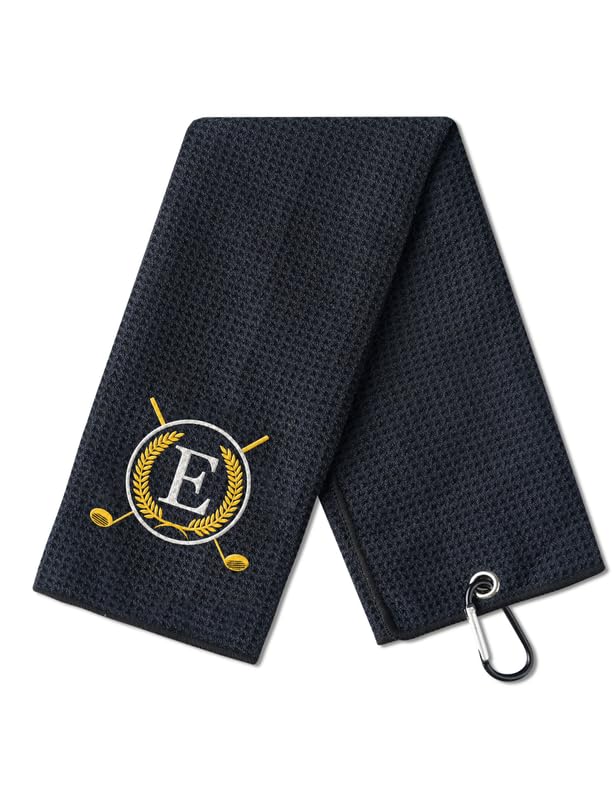 Golf Towels Gift, Monogrammed Golf Towels for Golf Bags for Men and Women on National Golf Day, Retirement, Birthday, and Christmas, 16”x 24” Microfiber Golf Towel - Initial A
